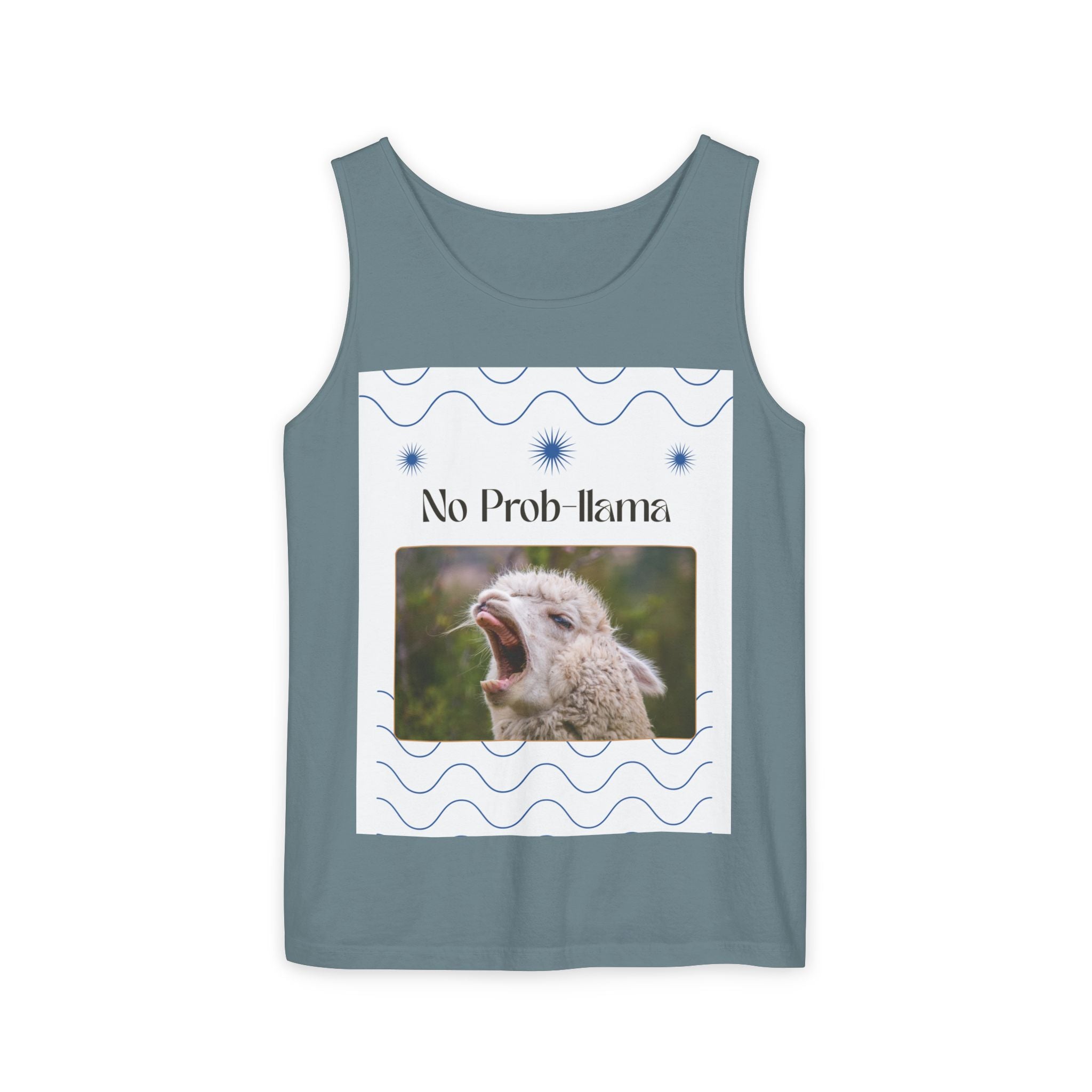 "No Prob-llama" Funny Tank Top – Cute Llama Graphic for Summer Vibes, Animal Lovers, Festivals & Chill Days