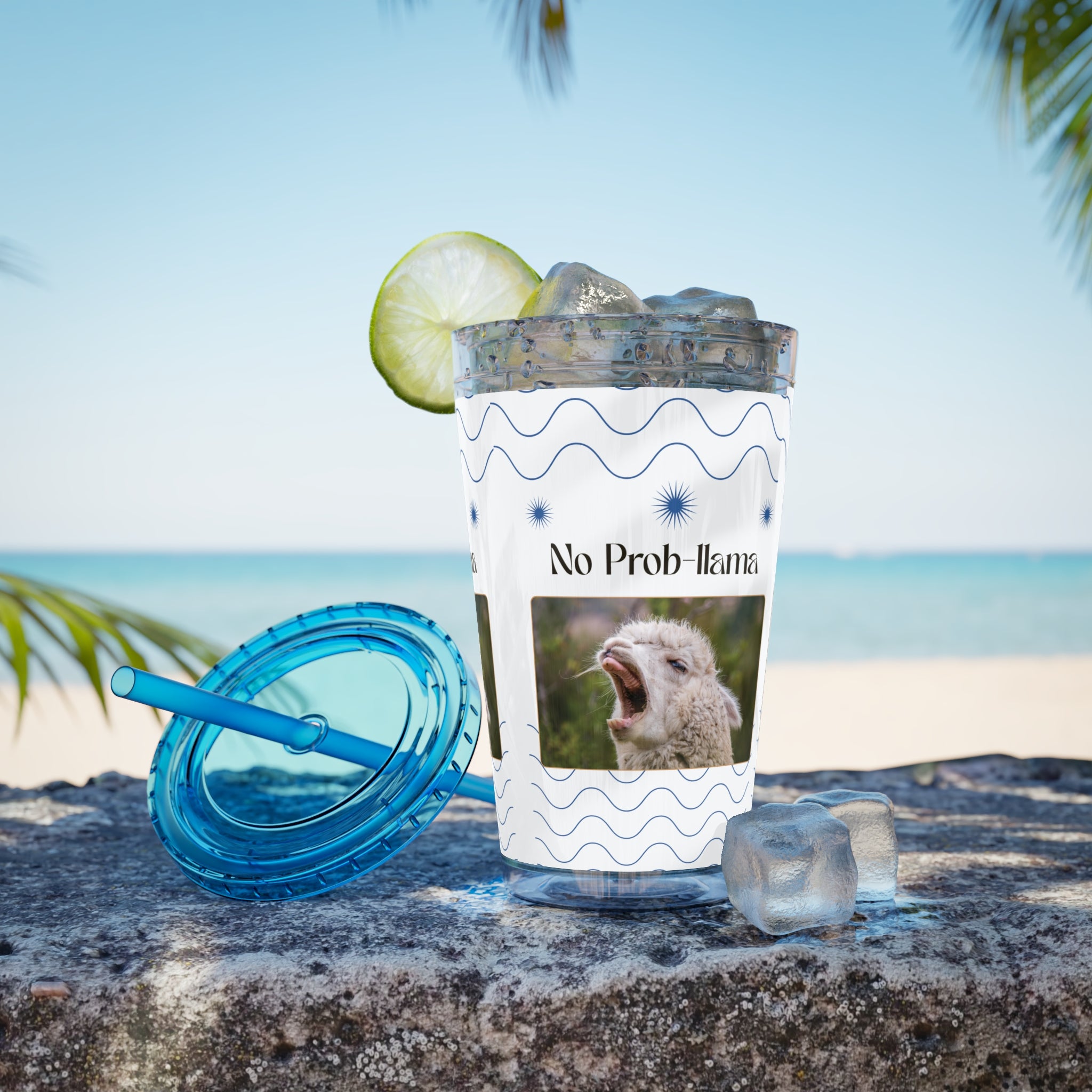 Tumbler Cup - &quot;No Prob-Llama&quot; Graphic 16oz Sunsplash Travel Cup