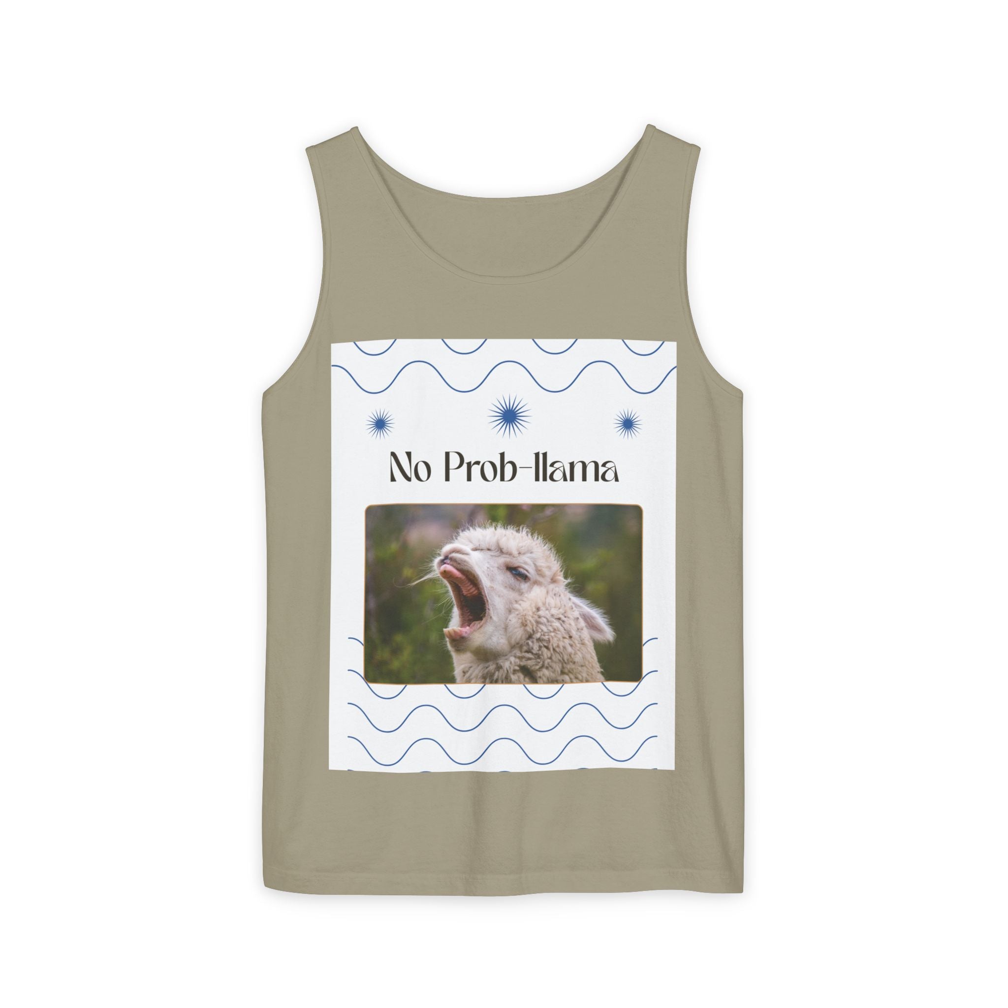 "No Prob-llama" Funny Tank Top – Cute Llama Graphic for Summer Vibes, Animal Lovers, Festivals & Chill Days