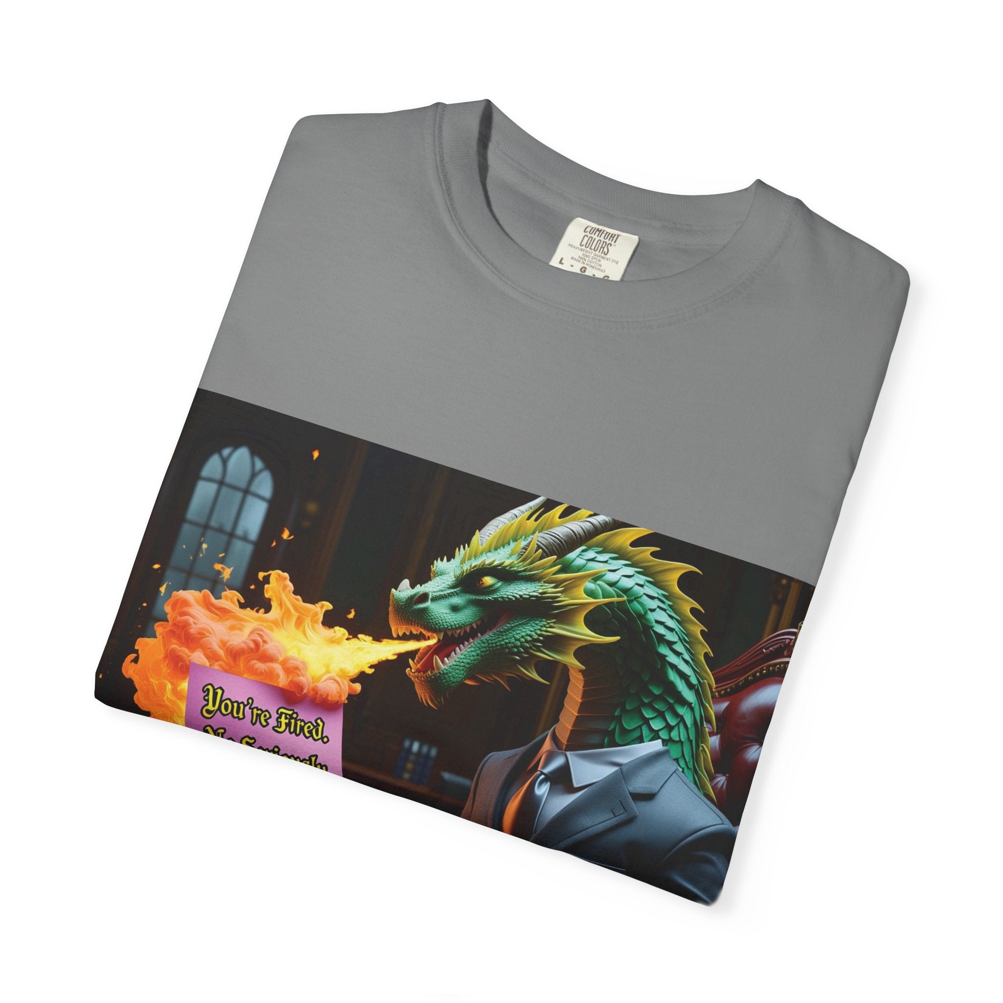 Dragon Fire  Unisex Garment-Dyed T-Shirt, Fun Graphic Tee, Unique Gift, Casual Wear, Fantasy Lover Apparel, Statement Shirt