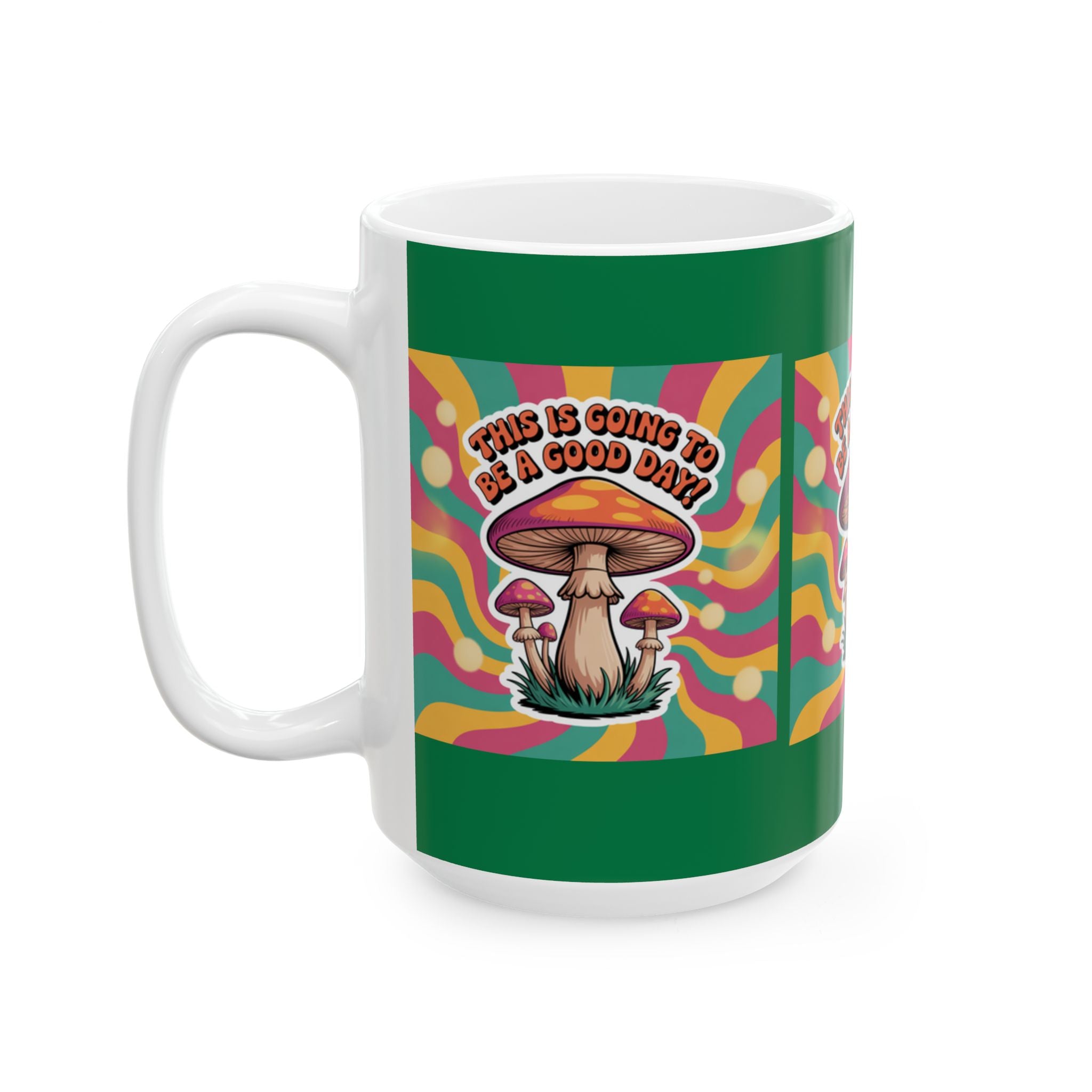 Vibrant Mushroom Ceramic Mug, Fun Coffee Cup for Good Vibes, Gift for Nature Lovers, Tea Time, Boho Decor, Colorful Drinkware