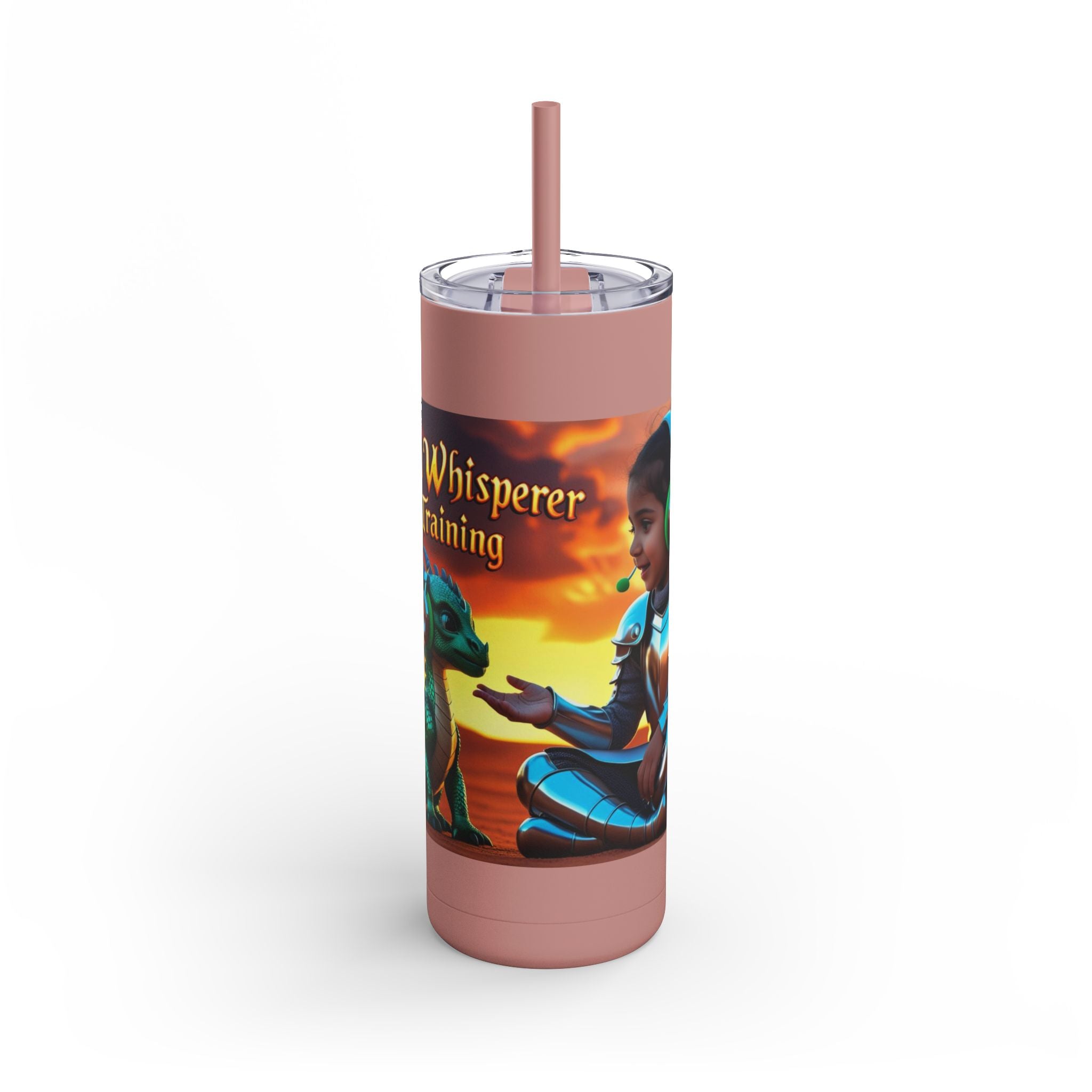 Grampa T’s “Dragon Whisperer Fuel” Matte Tumbler – 20oz Travel Mug for Young Beast Tamers & Fantasy Fanatics | Epic Gift for Kids, Dreamers & Dragon Lovers