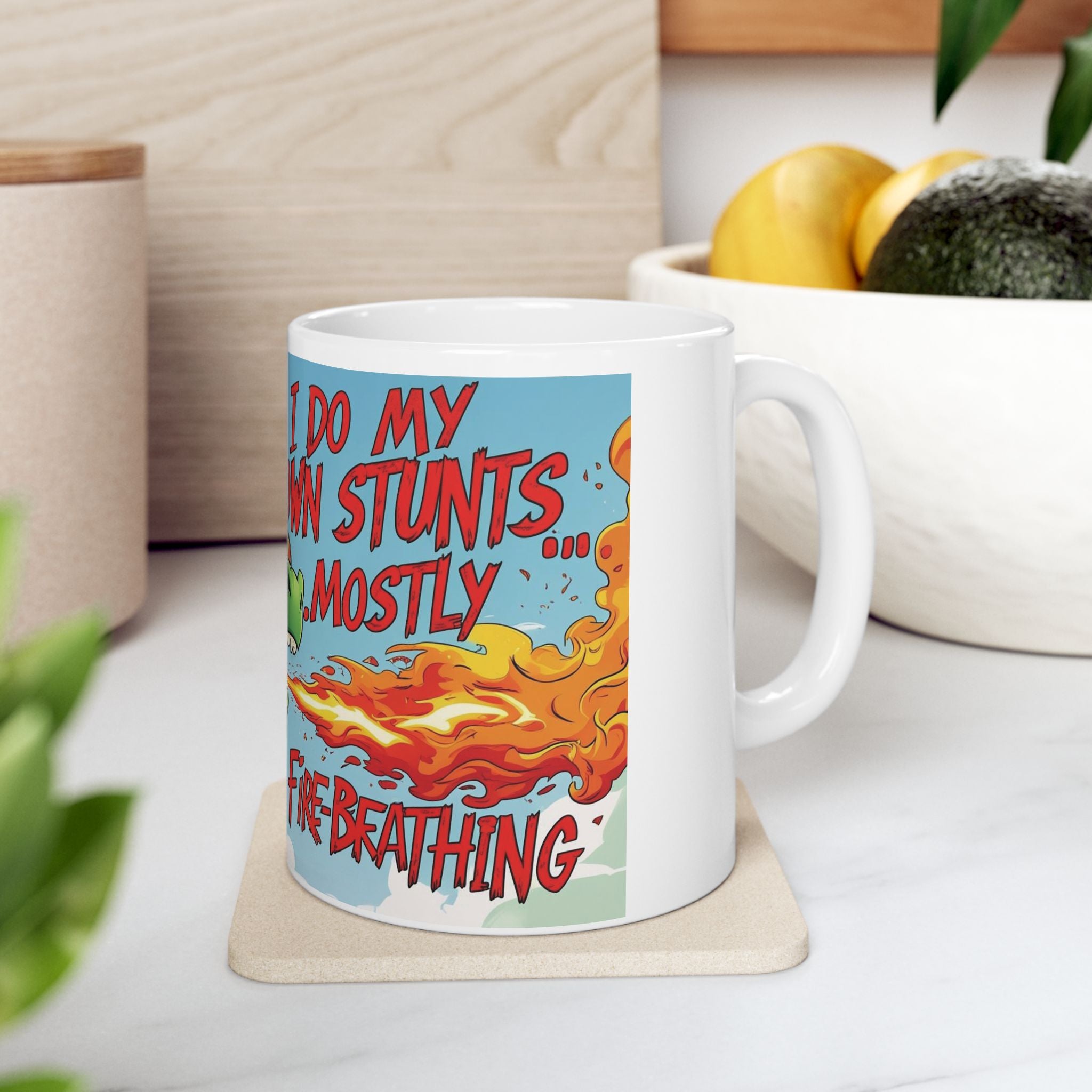 Fire-Breathing Dragon Ceramic Mug - Fun Fantasy Coffee Cup for Dragon Lovers, Fantasy Gifts, Quirky Home Decor, Birthday, Cosplay