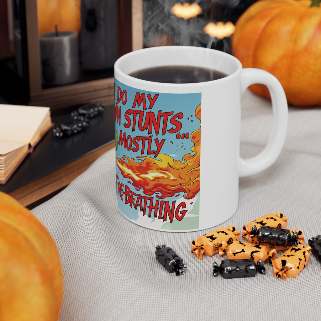 Fire-Breathing Dragon Ceramic Mug - Fun Fantasy Coffee Cup for Dragon Lovers, Fantasy Gifts, Quirky Home Decor, Birthday, Cosplay