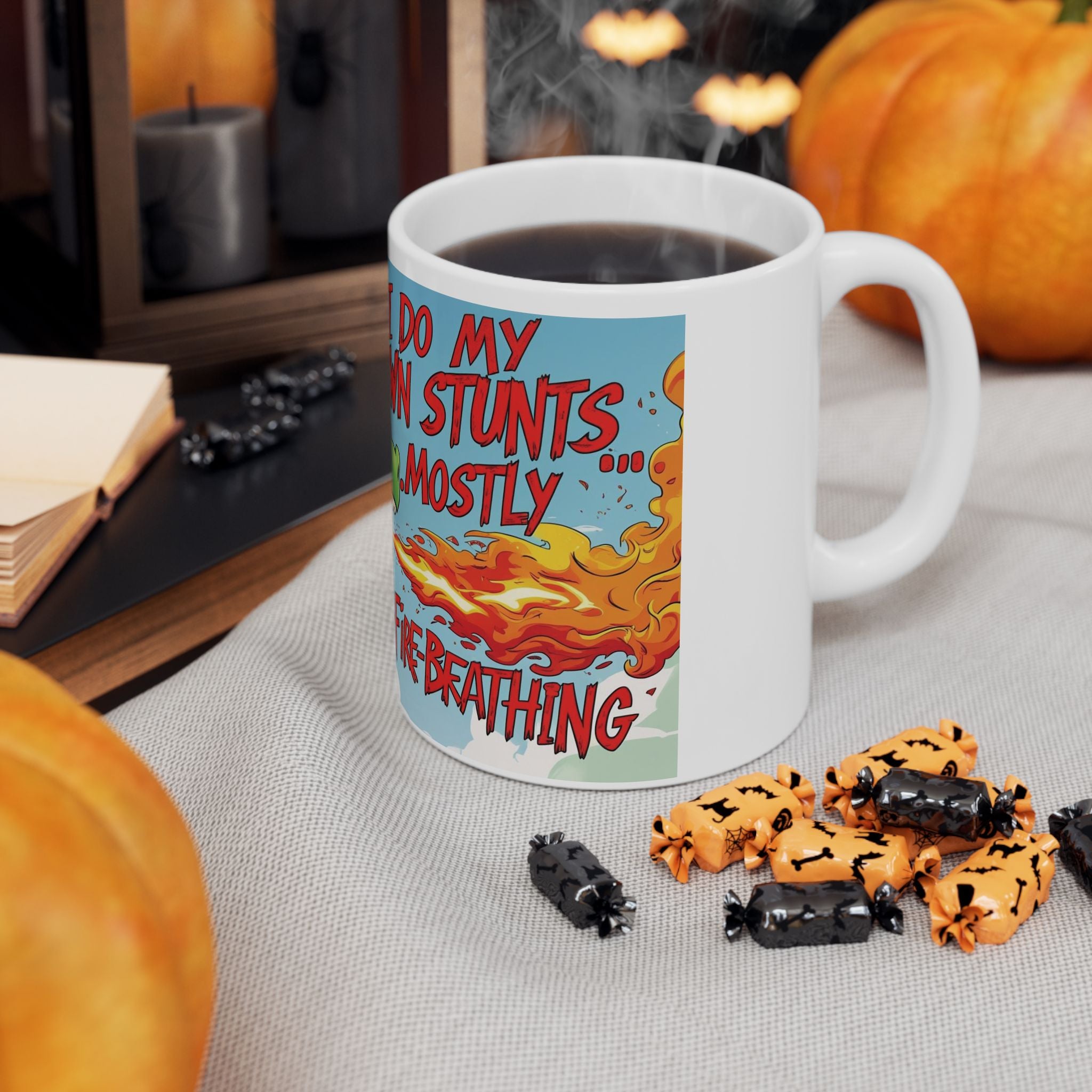 Fire-Breathing Dragon Ceramic Mug - Fun Fantasy Coffee Cup for Dragon Lovers, Fantasy Gifts, Quirky Home Decor, Birthday, Cosplay