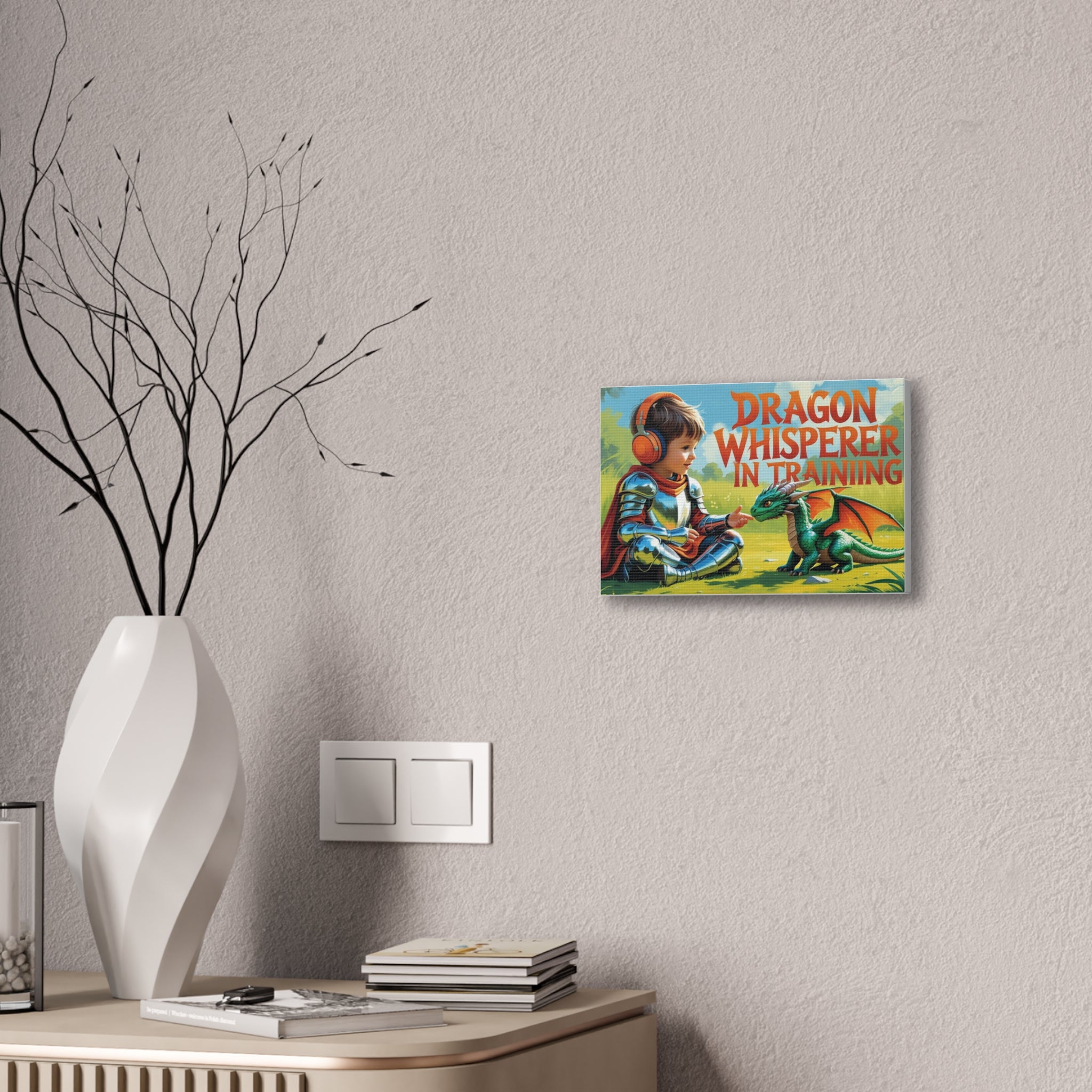 Dragon Whisperer Canvas Print, Playroom Decor, Childrens Wall Art, Fantasy Kids Room, Dragon Lover Gift, Adventure Art, Kid's Room Decor