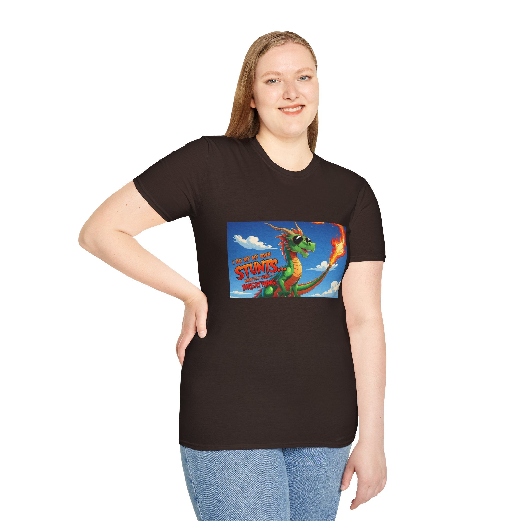 Funny Fire-Breathing Dragon T-Shirt | Fantasy Graphic Tee for Kids and Adults, Unisex Softstyle T-Shirt, Casual Wear, Game Night Apparel, [...]