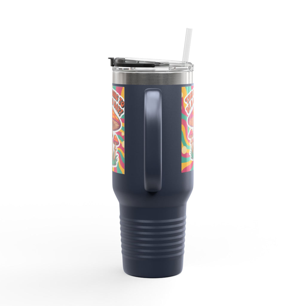 Colorful Happy Mushroom Insulated Travel Mug - Perfect for Adventures, Gifts, Summer Vibes, Camping, Road Trips, Daily Motivation