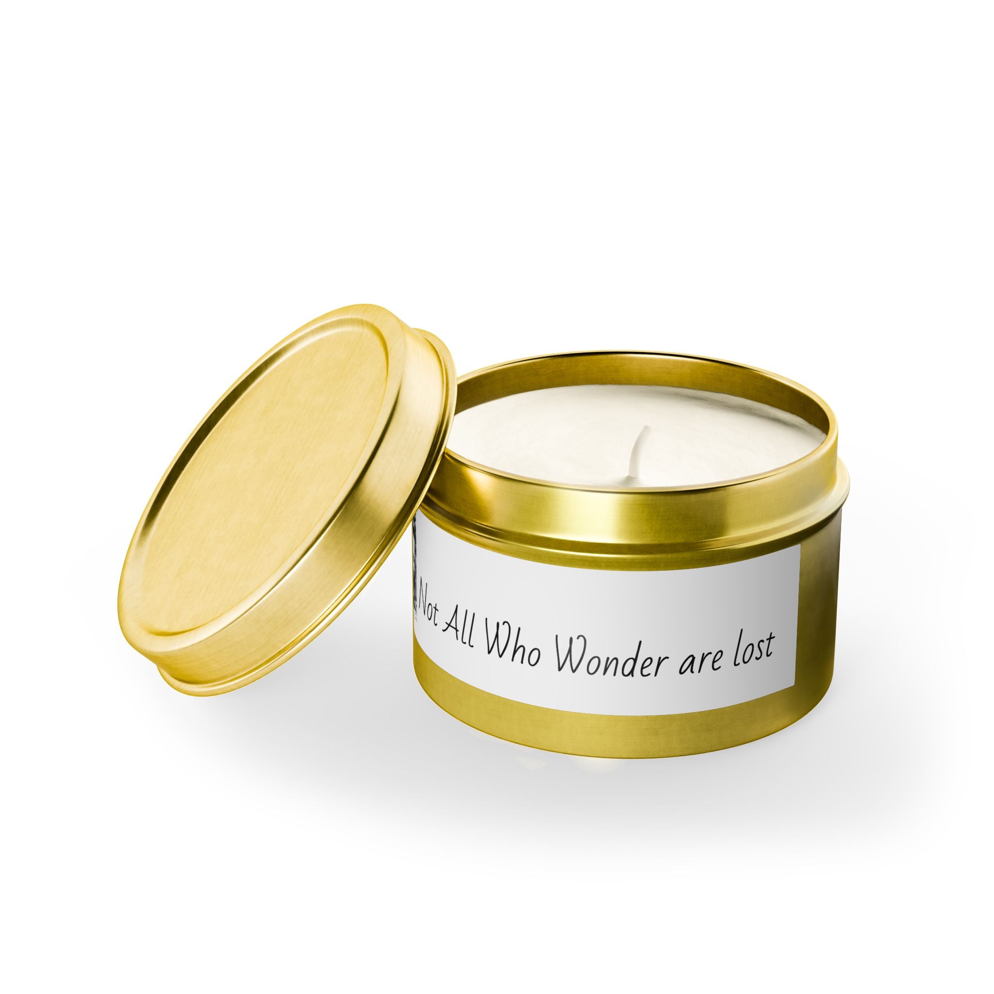 Inspirational Tin Candles - "Not All Who Wonder Are Lost" - Travel Lovers Gift, Home Decor, Aromatic Relaxation, Adventure Decor, Unique