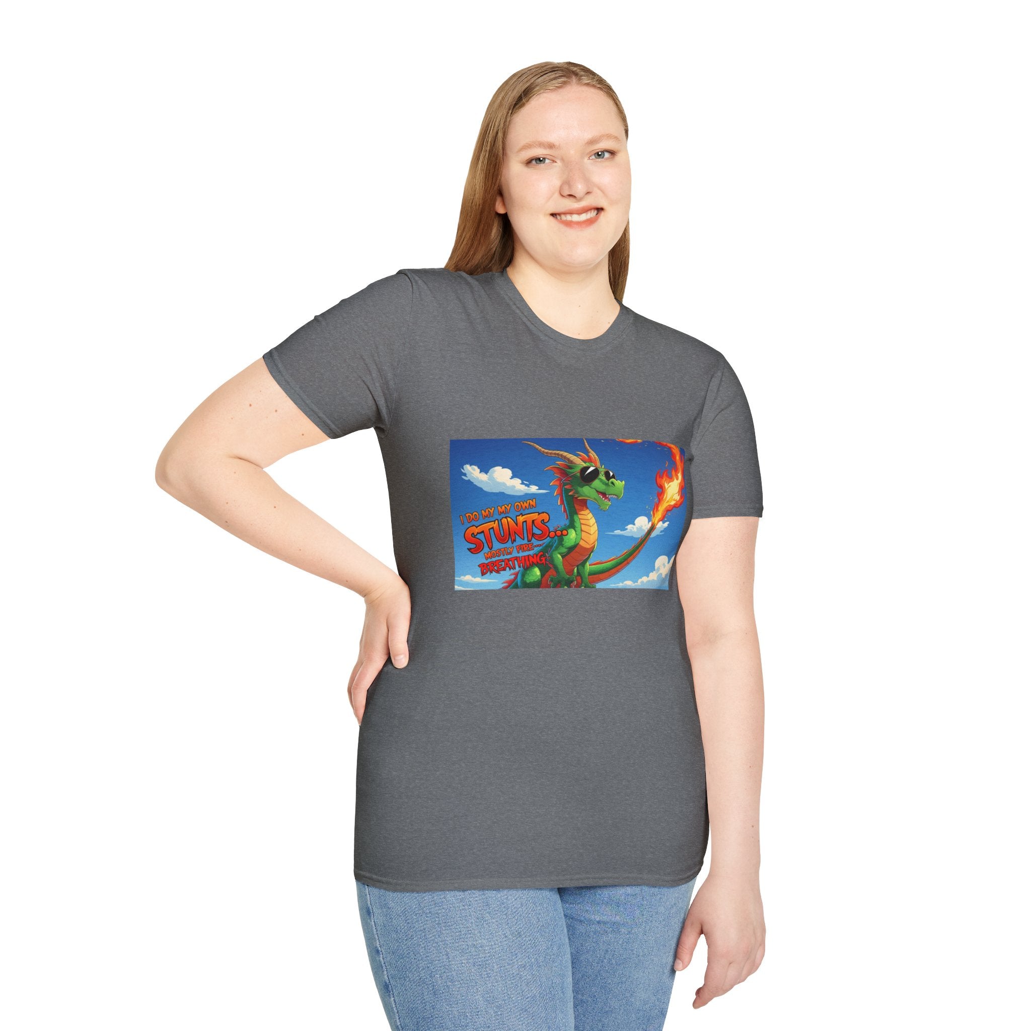 Funny Fire-Breathing Dragon T-Shirt | Fantasy Graphic Tee for Kids and Adults, Unisex Softstyle T-Shirt, Casual Wear, Game Night Apparel, [...]