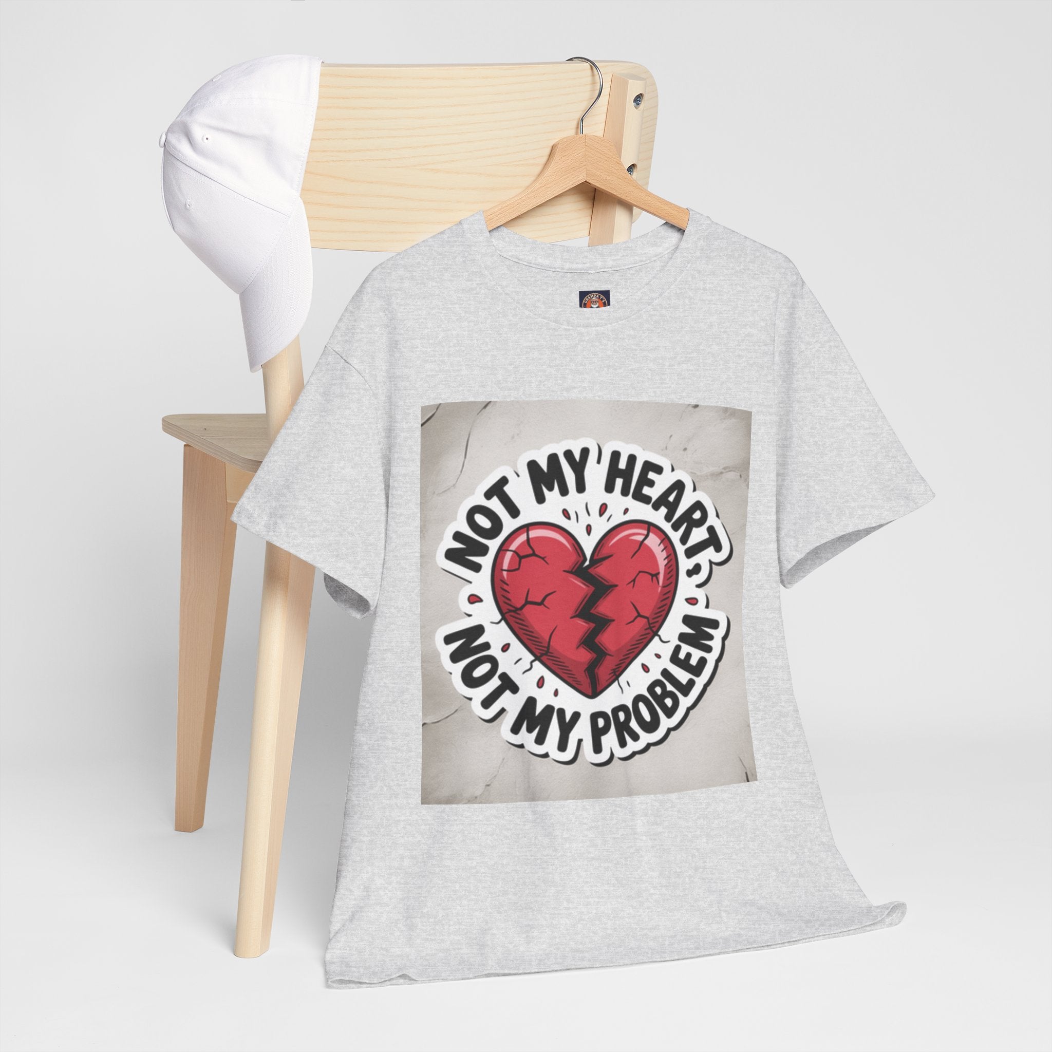 Heartbreak Humor Tee: Not My Heart Not My Problem, Funny T-Shirt, Unisex Cotton Tee, Casual Wear, Gifts for Friends, Breakup Apparel