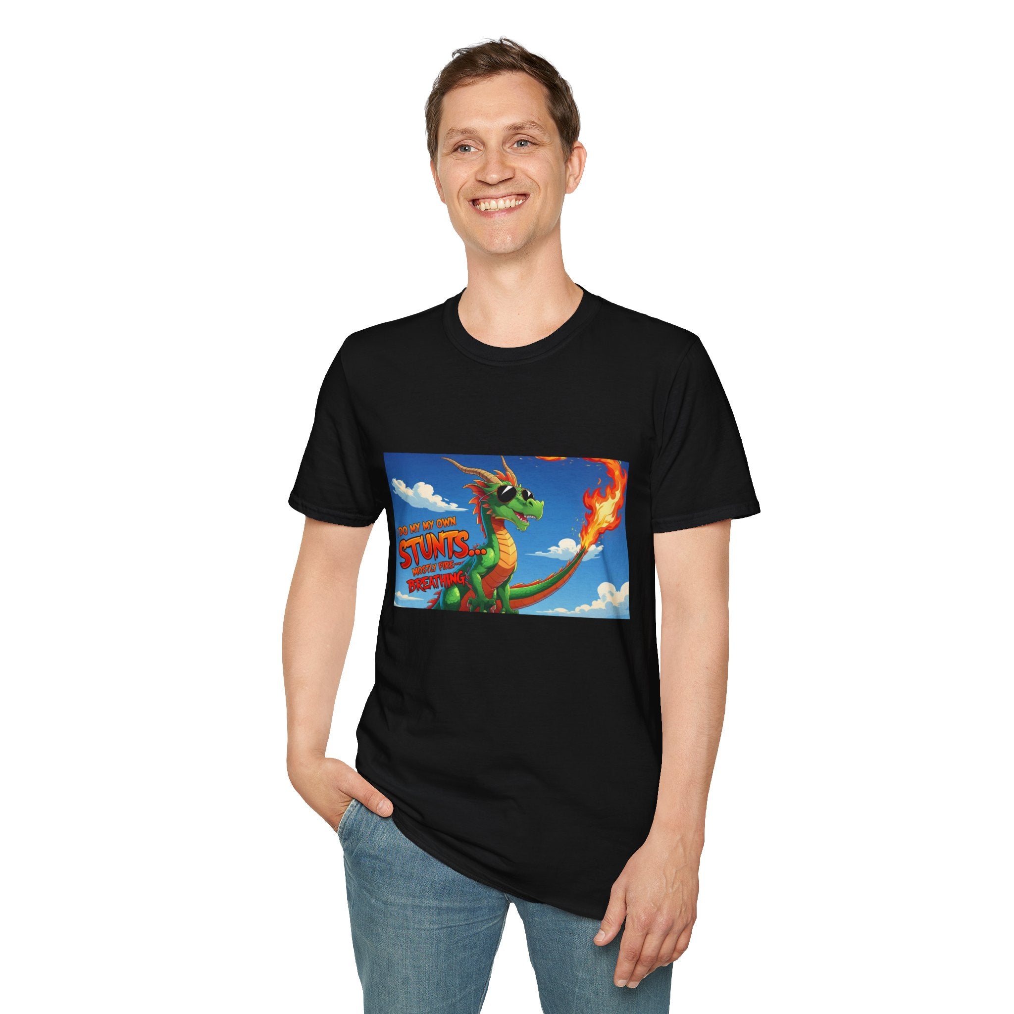 Funny Fire-Breathing Dragon T-Shirt | Fantasy Graphic Tee for Kids and Adults, Unisex Softstyle T-Shirt, Casual Wear, Game Night Apparel, [...]