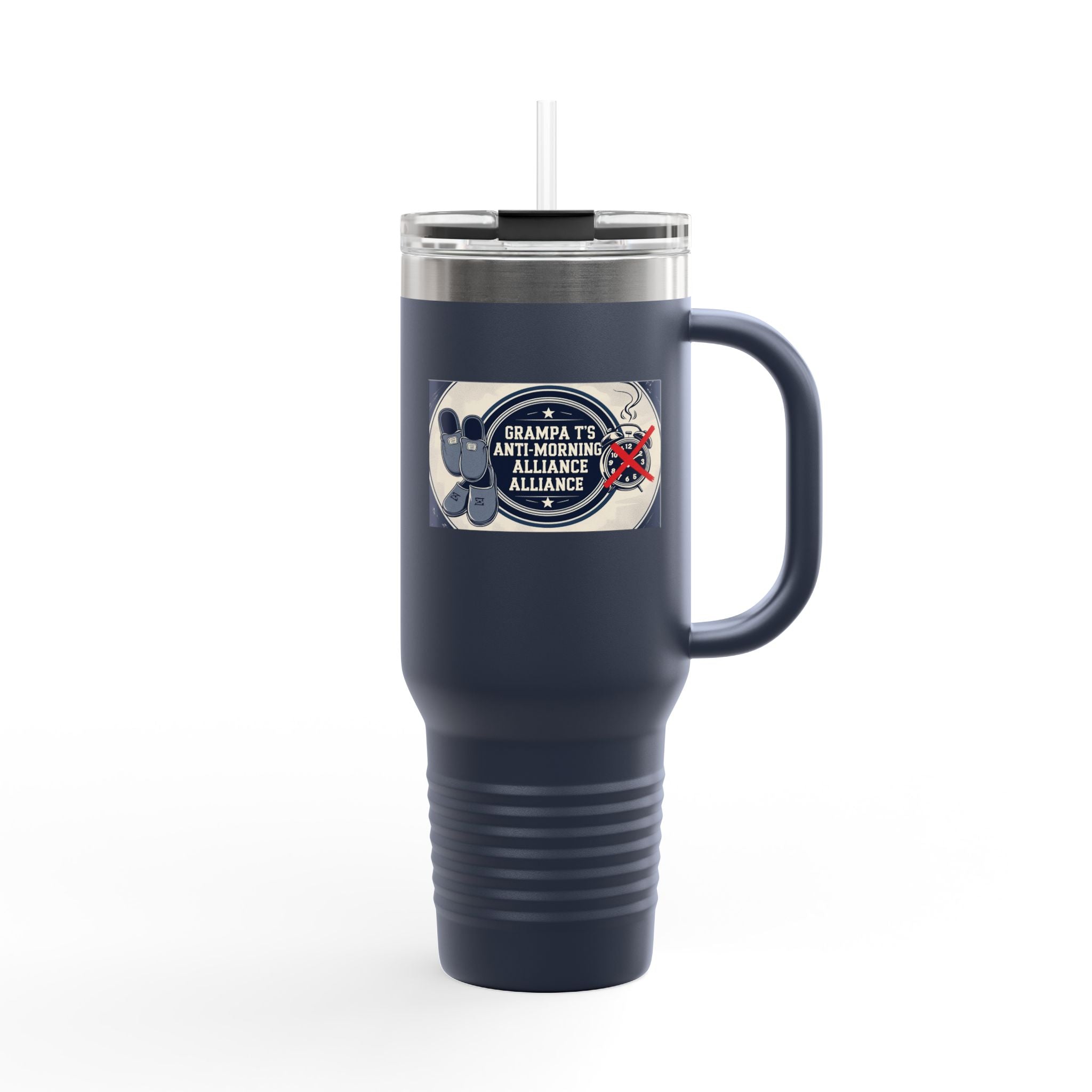 Grampa T's Anti-Morning Funny Custom Insulated Travel Mug, 40oz – Perfect for Coffee Lovers, On-the-Go Drinkware, Gifts for Him/Her, Unique Travel Accessories, [...]