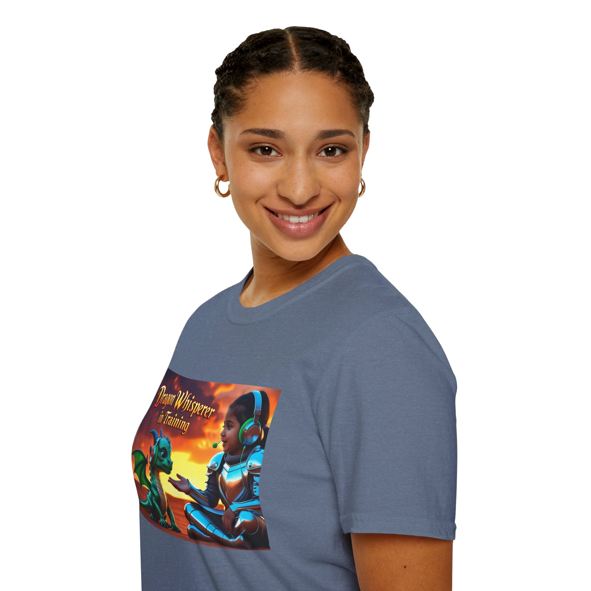 Funny Dragon Whisperer Unisex Softstyle T-Shirt | Fantasy Apparel, Gift for Dragon Lovers, Kids & Adults, Birthday Present, Magical Vibe