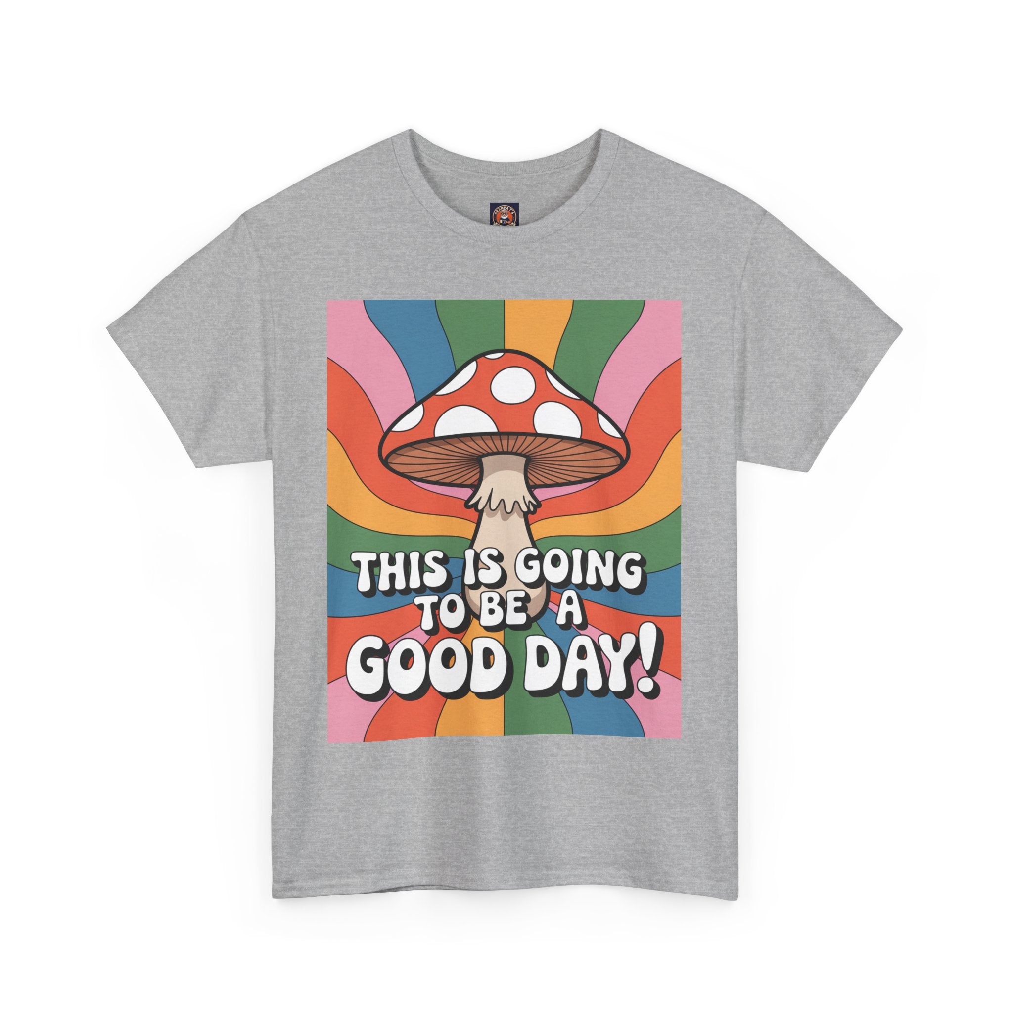 Fun Hippy Mushroom Cheerful Graphic Tee, Positive Vibes T-Shirt for Everyday Wear, Gift for Nature Lovers, Trendy Casual Wear, Eco-Friendly Fashion