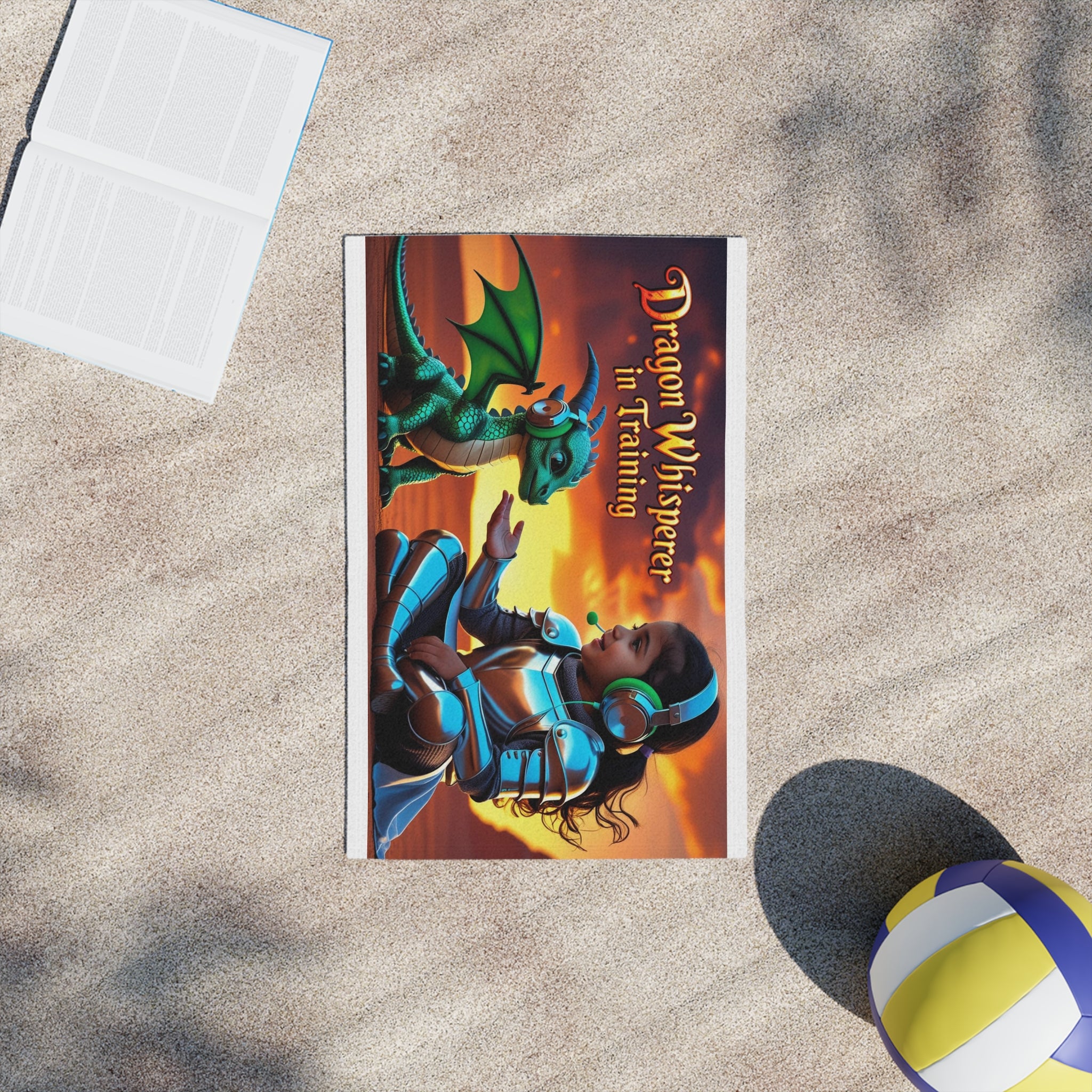 Funny Dragon Whisperer (Girl) Beach Towel - Fantasy Beach Towels, Kids Towels, Dragon Lovers Gift, Summer Essentials, Pool Day Must-Have