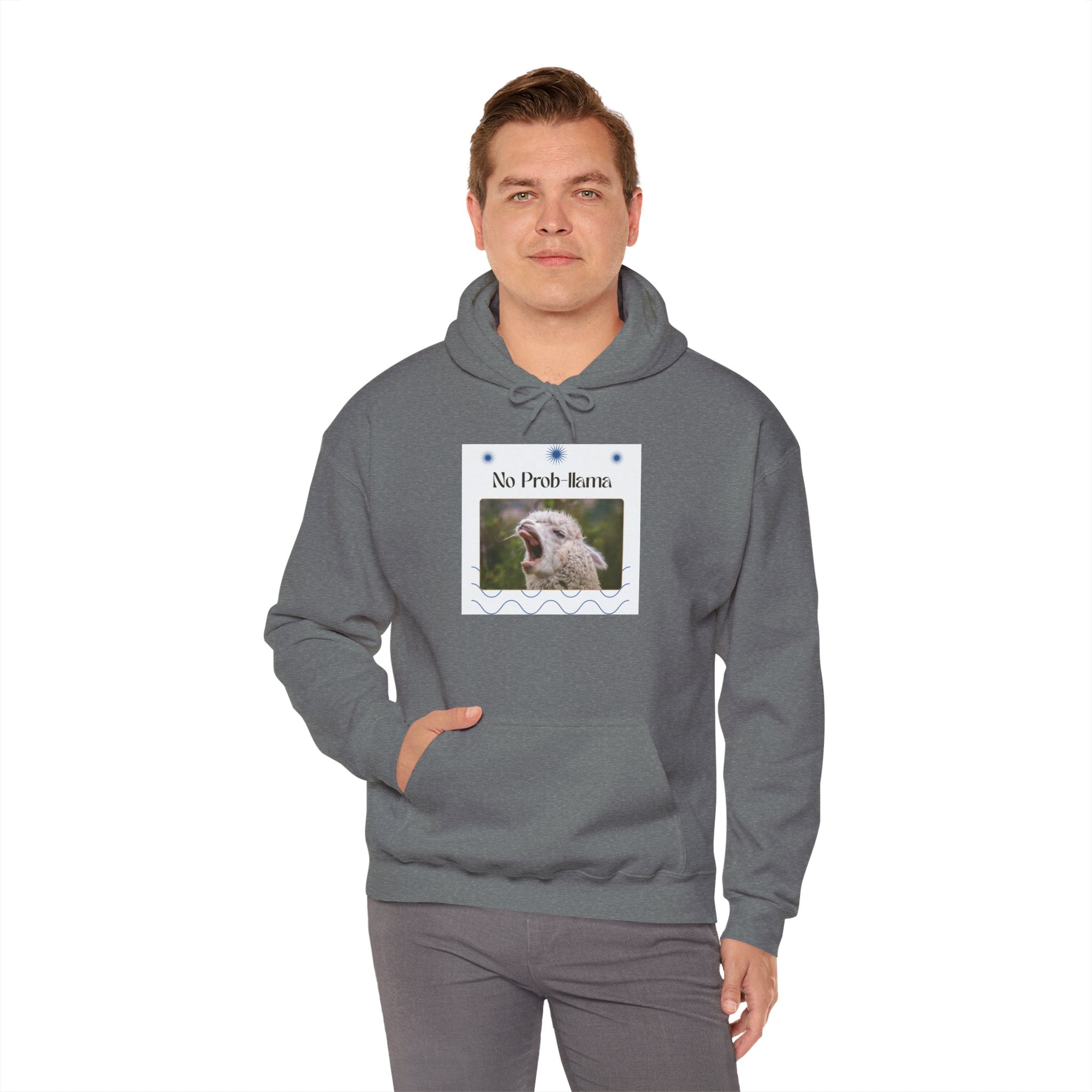 "No Prob-Llama" Unisex Hooded Sweatshirt with Fun Design, Cozy Apparel for Relaxed Days, Gifts for Friends, Casual Wear, Unique Gift Idea, Birthday Present