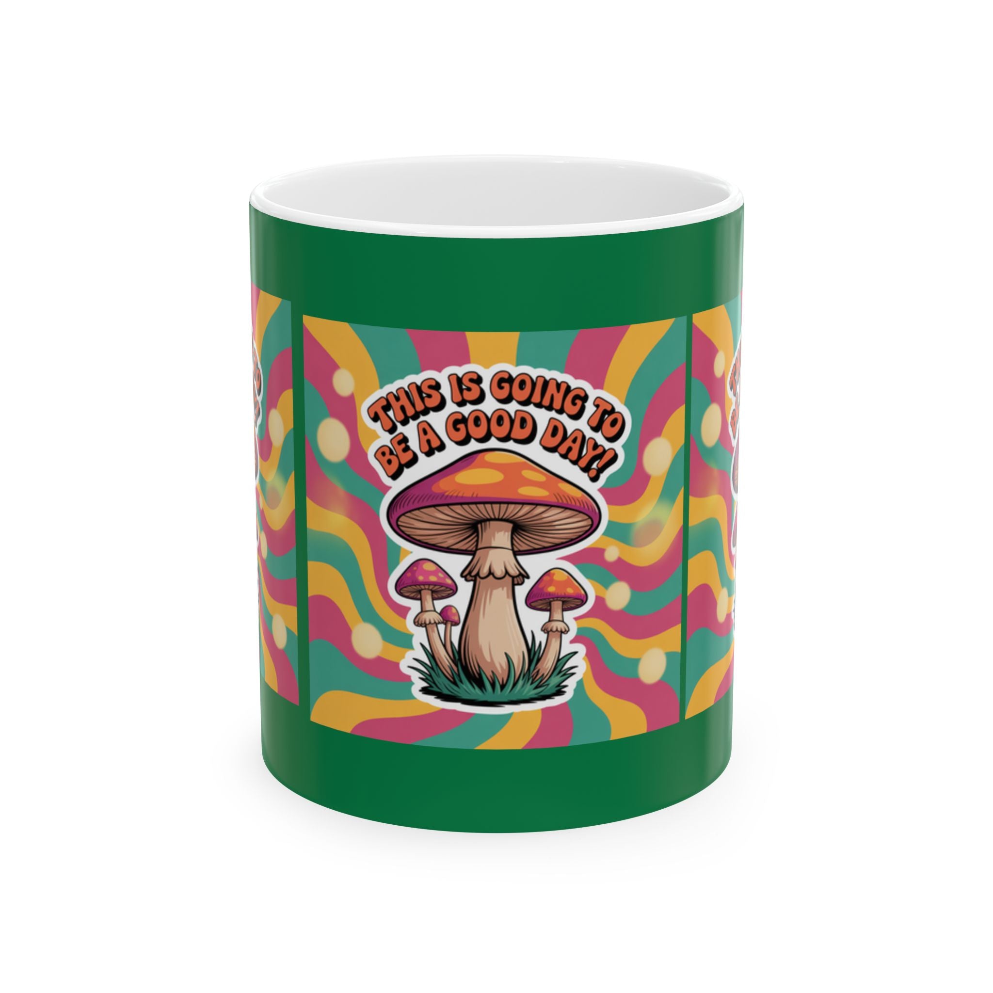 Vibrant Mushroom Ceramic Mug, Fun Coffee Cup for Good Vibes, Gift for Nature Lovers, Tea Time, Boho Decor, Colorful Drinkware