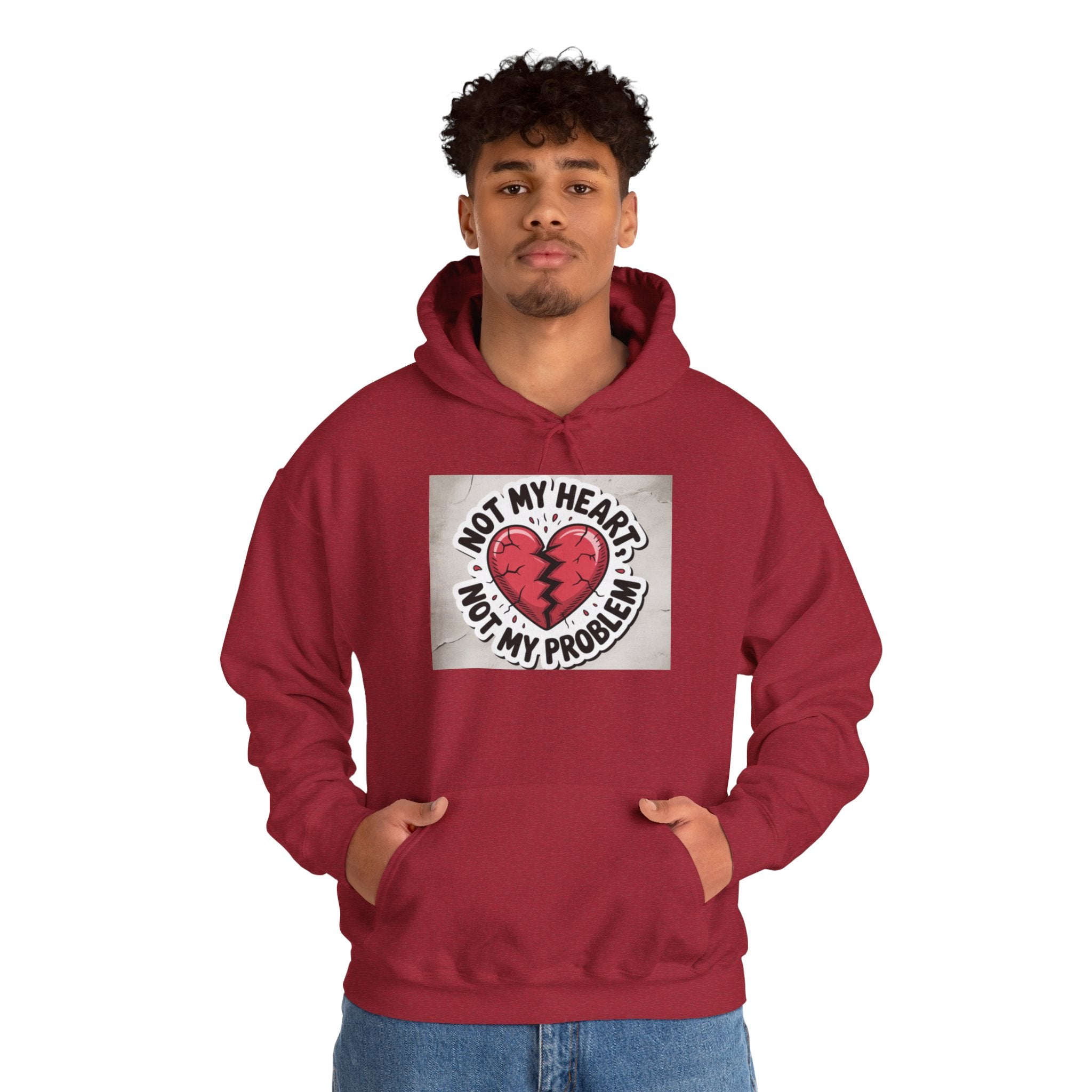 Heartbreak Humor Hoodie, Unisex Hooded Sweatshirt, Funny Gift, Self-Care Apparel, Valentine's Day, Casual Wear, Trendy Fashion