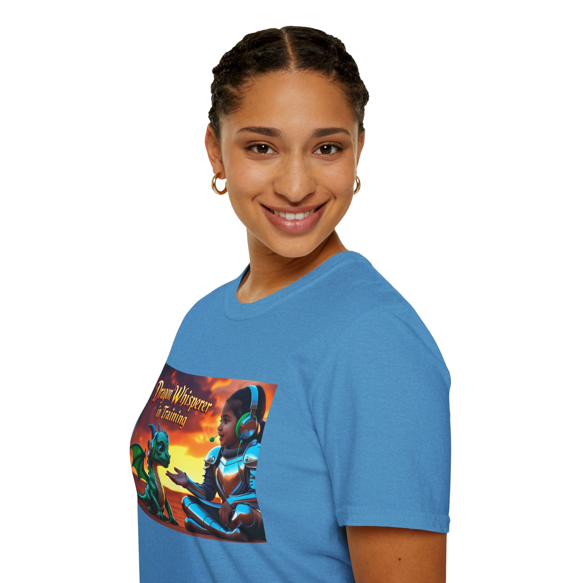 Funny Dragon Whisperer Unisex Softstyle T-Shirt | Fantasy Apparel, Gift for Dragon Lovers, Kids & Adults, Birthday Present, Magical Vibe