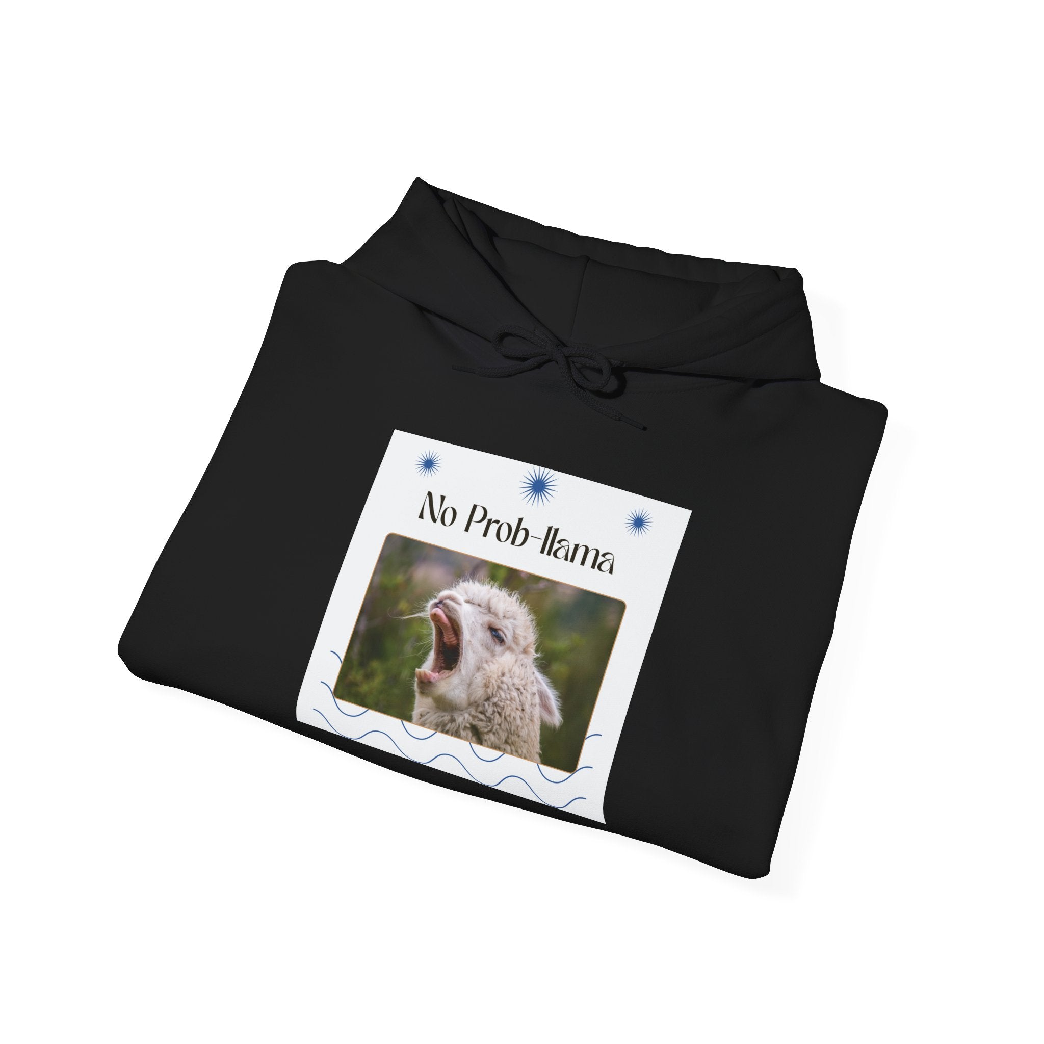 "No Prob-Llama" Unisex Hooded Sweatshirt with Fun Design, Cozy Apparel for Relaxed Days, Gifts for Friends, Casual Wear, Unique Gift Idea, Birthday Present