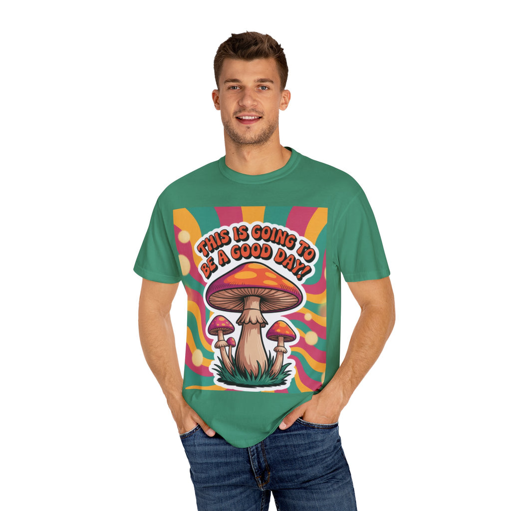 Positive Vibes T-shirt, Retro Mushroom Tee, Unisex Psychedelic Shirt, Gift for Friends, Casual Wear, Summer Essentials