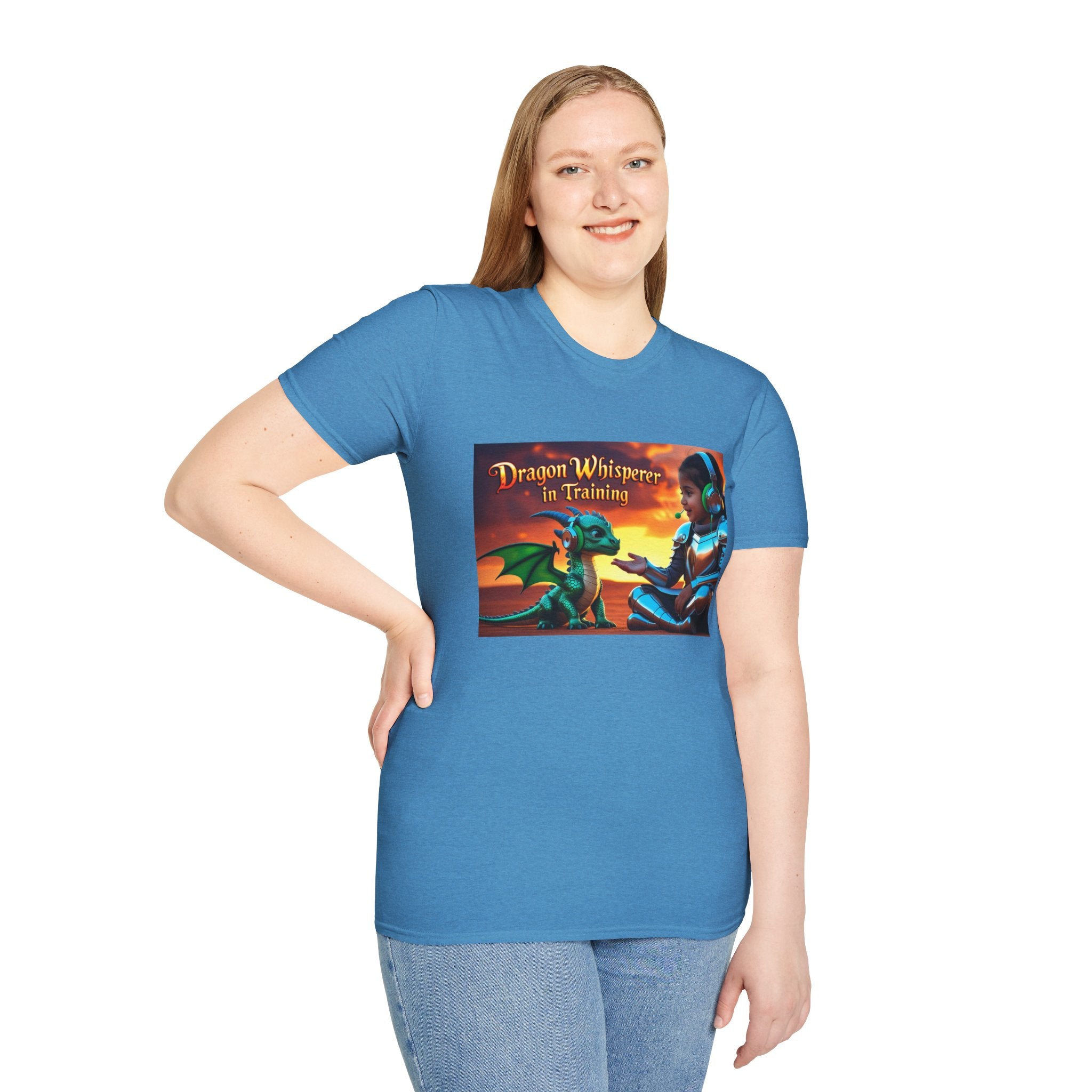Funny Dragon Whisperer Unisex Softstyle T-Shirt | Fantasy Apparel, Gift for Dragon Lovers, Kids & Adults, Birthday Present, Magical Vibe