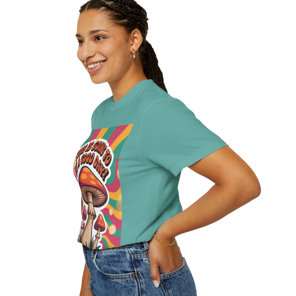 Positive Vibes T-shirt, Retro Mushroom Tee, Unisex Psychedelic Shirt, Gift for Friends, Casual Wear, Summer Essentials