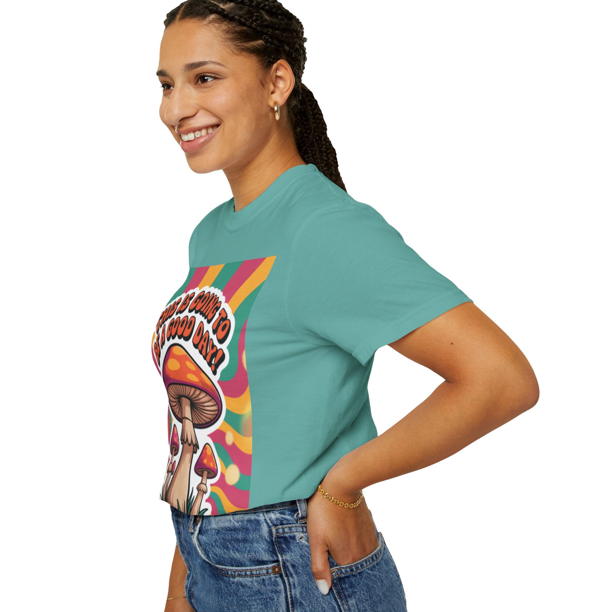 Positive Vibes T-shirt, Retro Mushroom Tee, Unisex Psychedelic Shirt, Gift for Friends, Casual Wear, Summer Essentials