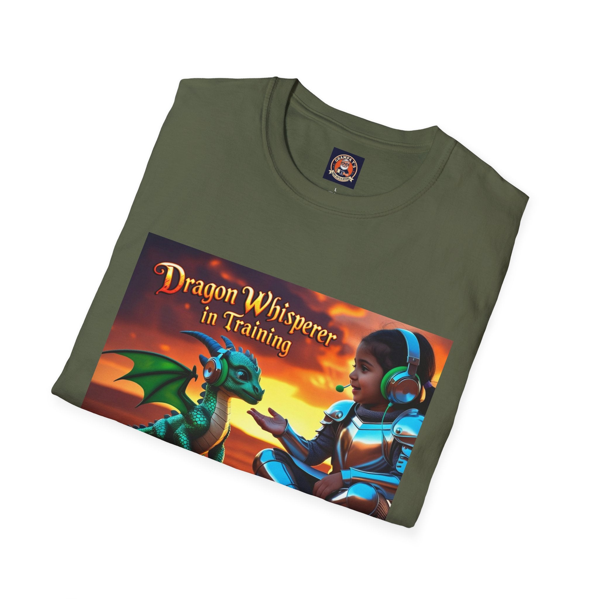 Funny Dragon Whisperer Unisex Softstyle T-Shirt | Fantasy Apparel, Gift for Dragon Lovers, Kids & Adults, Birthday Present, Magical Vibe