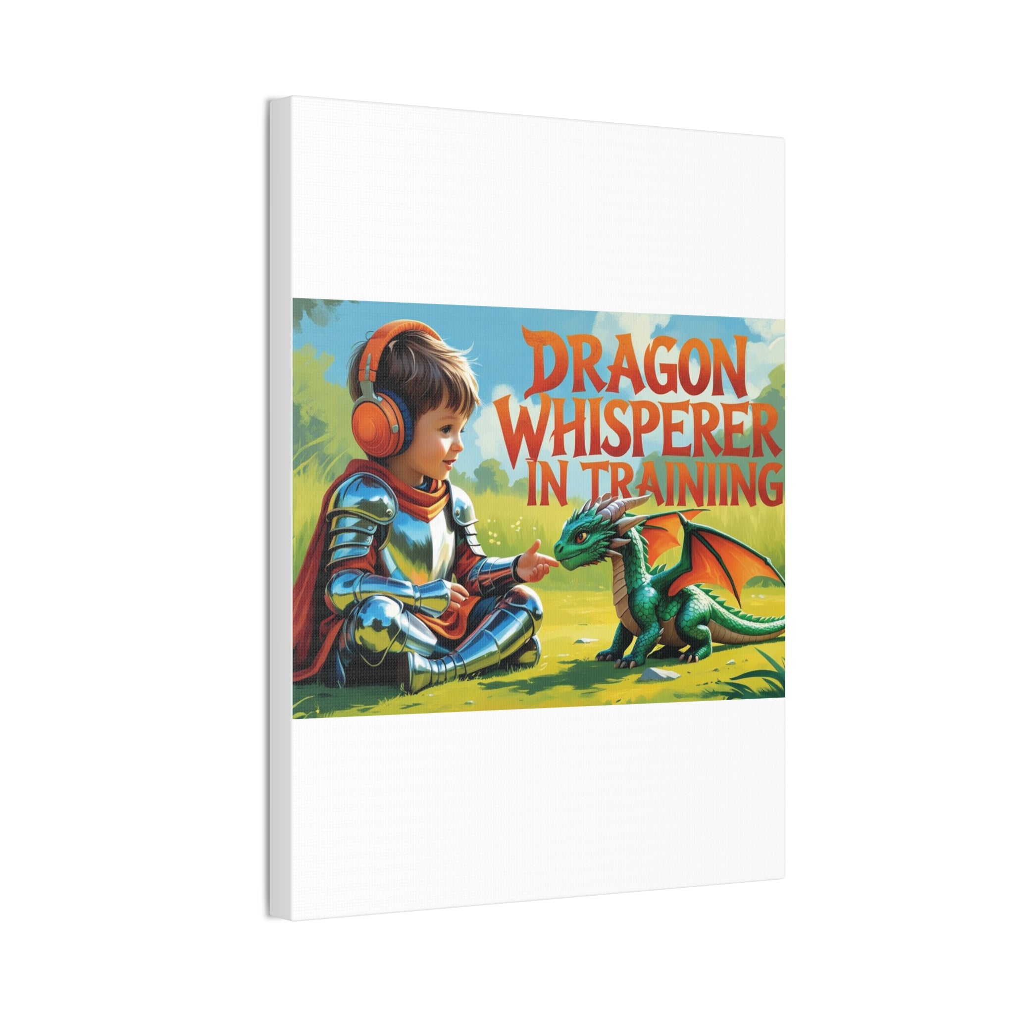 Dragon Whisperer Canvas Print, Playroom Decor, Childrens Wall Art, Fantasy Kids Room, Dragon Lover Gift, Adventure Art, Kid's Room Decor