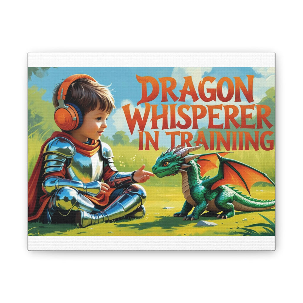 Dragon Whisperer Canvas Print, Playroom Decor, Childrens Wall Art, Fantasy Kids Room, Dragon Lover Gift, Adventure Art, Kid's Room Decor