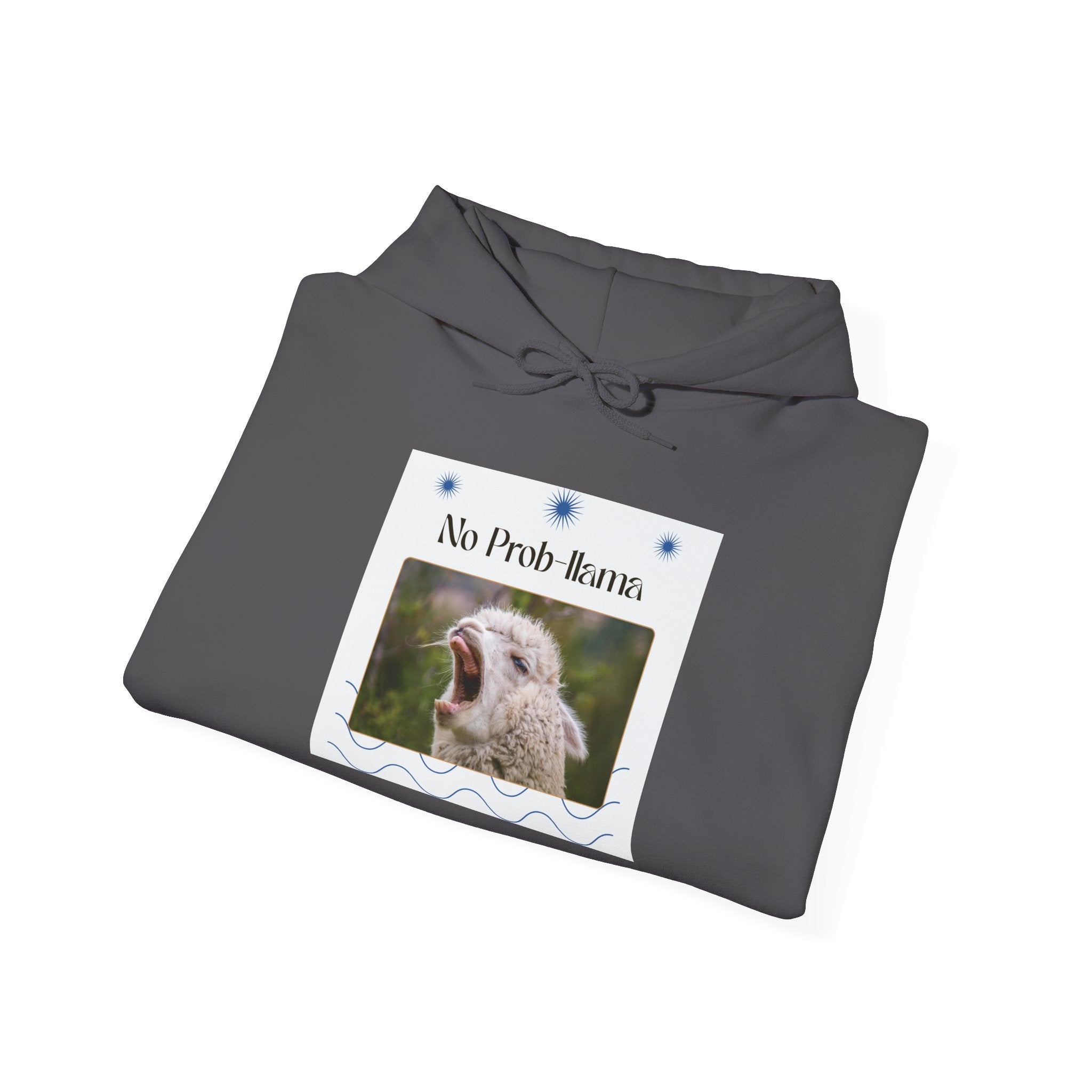 "No Prob-Llama" Unisex Hooded Sweatshirt with Fun Design, Cozy Apparel for Relaxed Days, Gifts for Friends, Casual Wear, Unique Gift Idea, Birthday Present