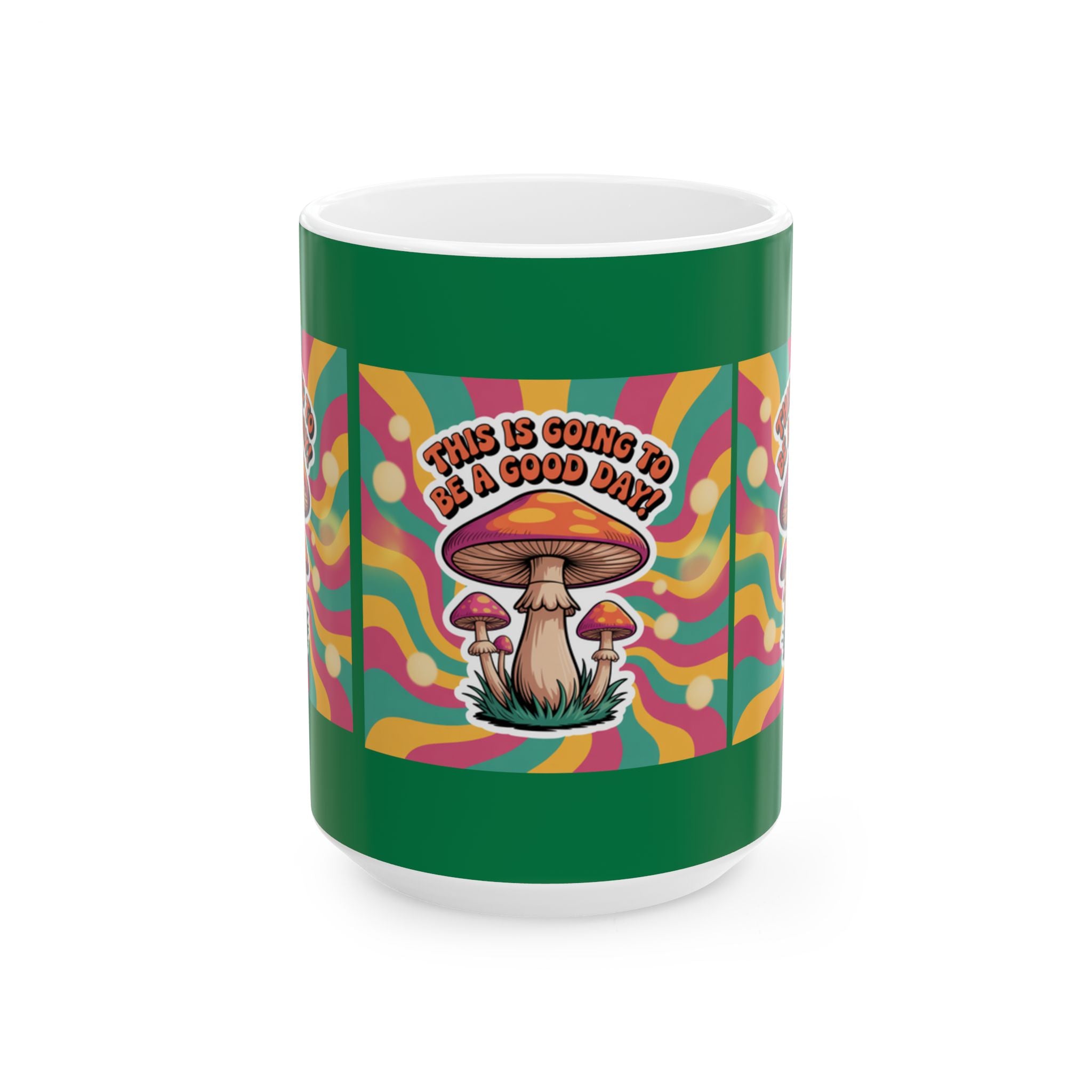 Vibrant Mushroom Ceramic Mug, Fun Coffee Cup for Good Vibes, Gift for Nature Lovers, Tea Time, Boho Decor, Colorful Drinkware