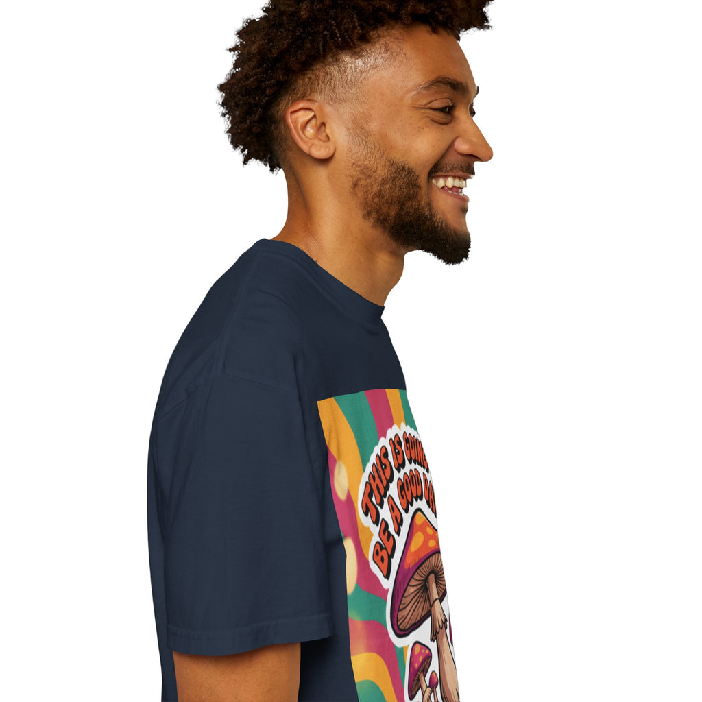 Positive Vibes T-shirt, Retro Mushroom Tee, Unisex Psychedelic Shirt, Gift for Friends, Casual Wear, Summer Essentials