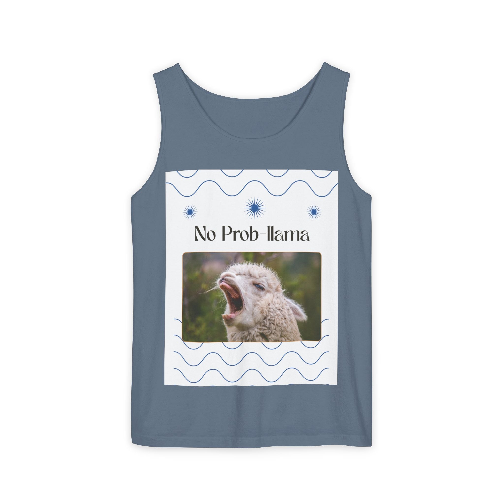 "No Prob-llama" Funny Tank Top – Cute Llama Graphic for Summer Vibes, Animal Lovers, Festivals & Chill Days