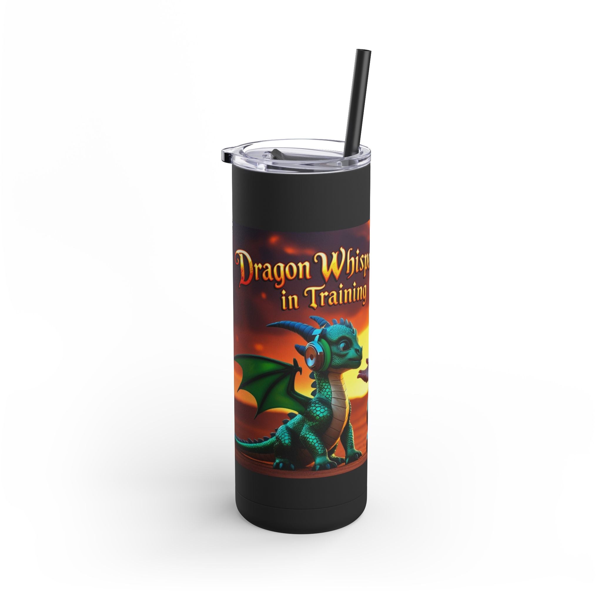 Grampa T’s “Dragon Whisperer Fuel” Matte Tumbler – 20oz Travel Mug for Young Beast Tamers & Fantasy Fanatics | Epic Gift for Kids, Dreamers & Dragon Lovers