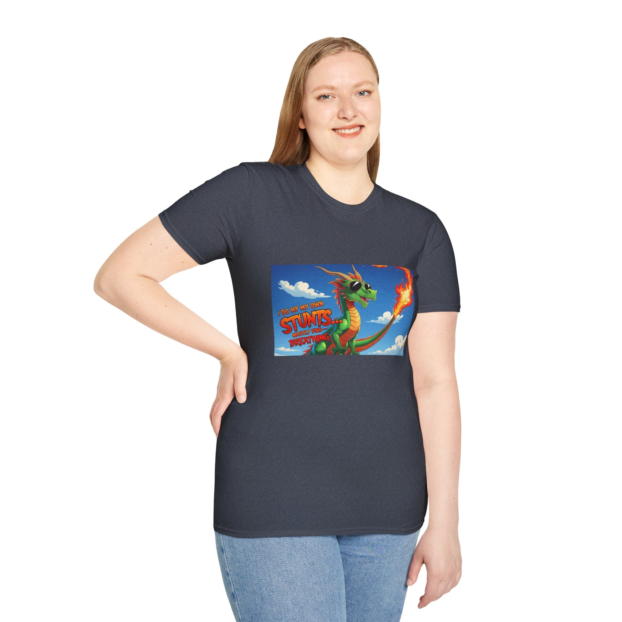 Funny Fire-Breathing Dragon T-Shirt | Fantasy Graphic Tee for Kids and Adults, Unisex Softstyle T-Shirt, Casual Wear, Game Night Apparel, [...]