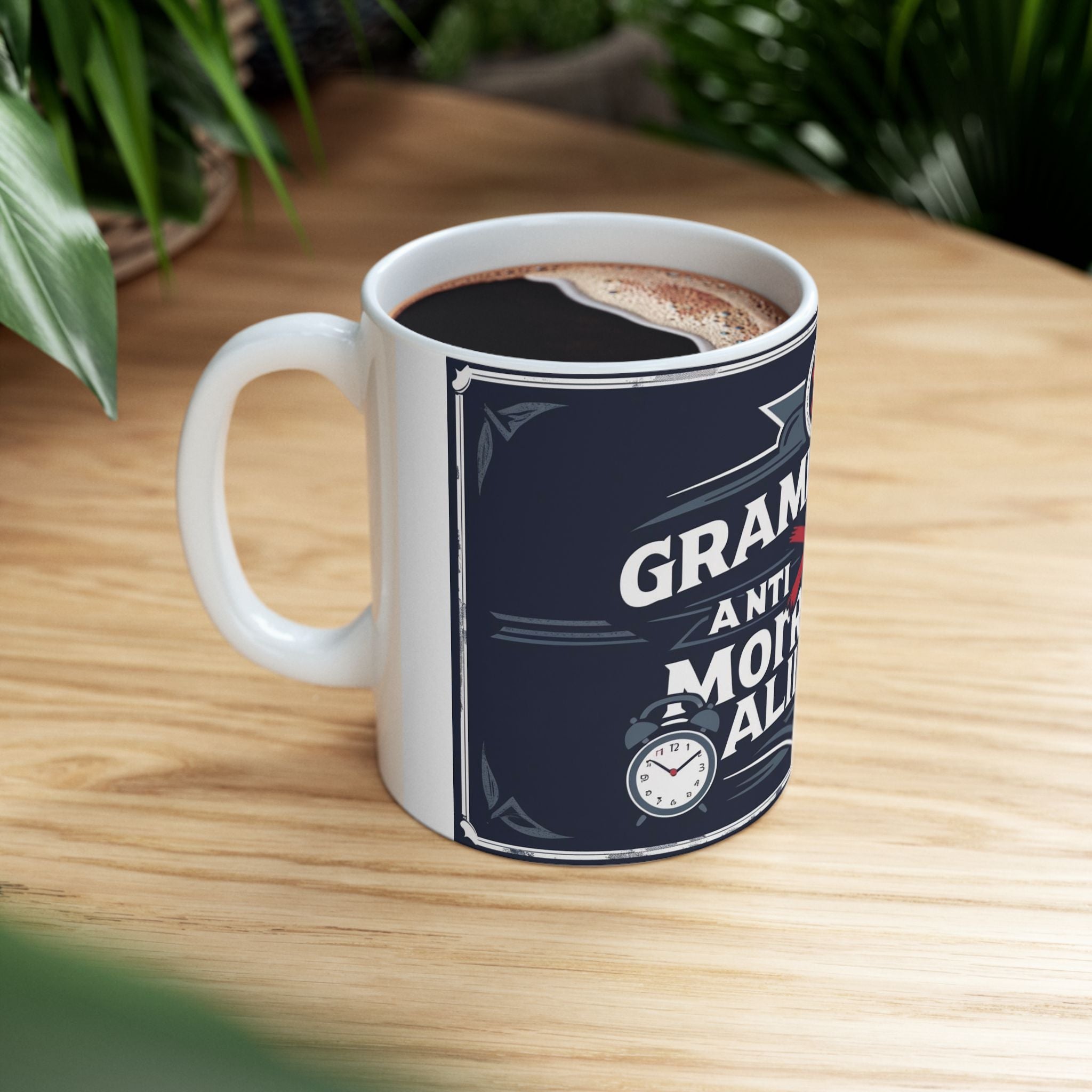 Grampa T's Anti-Morning Alliance Ceramic Mug - Fun Coffee Cup, Gift for Grampa, Coffee Lovers, Humor Mug, Kitchen Decor