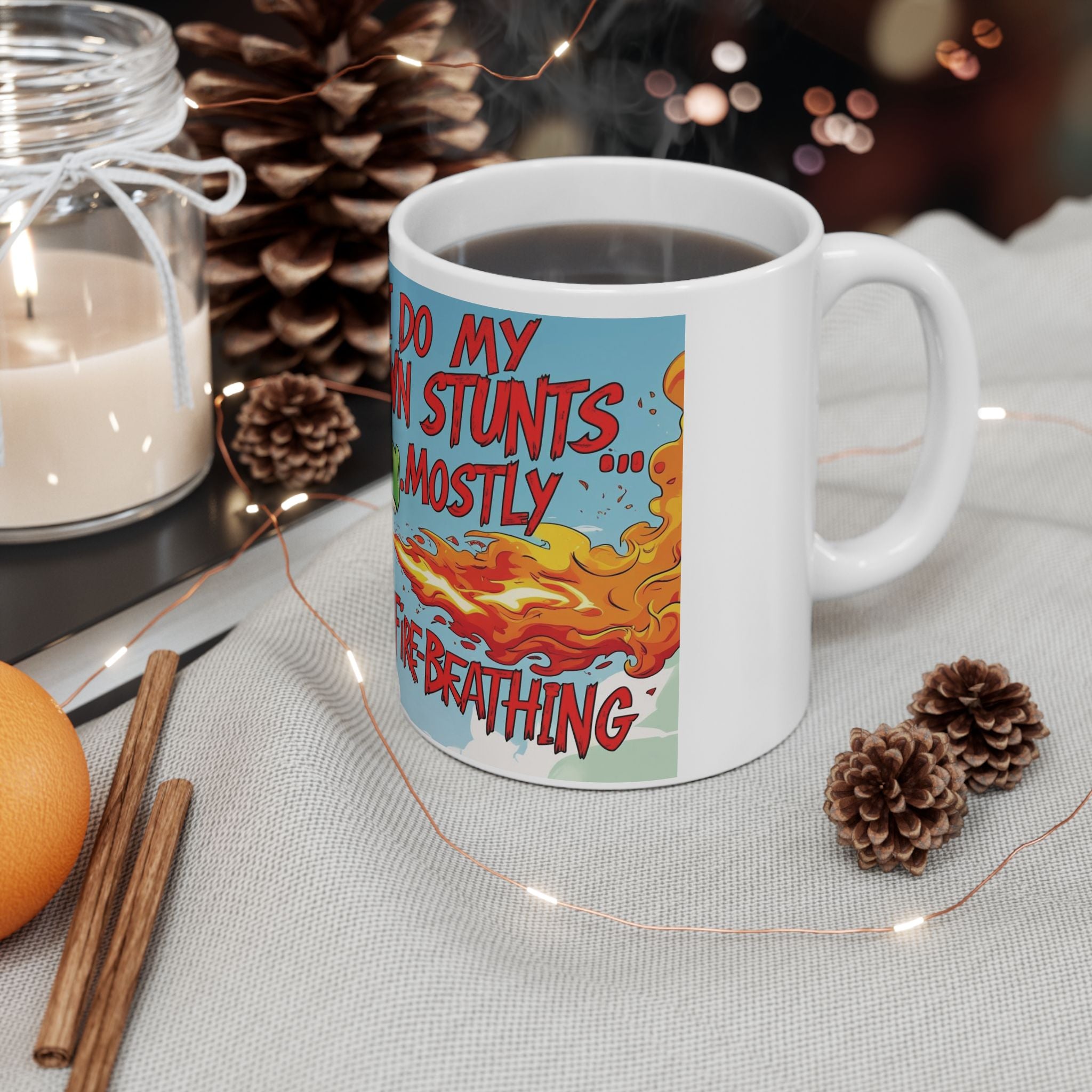 Fire-Breathing Dragon Ceramic Mug - Fun Fantasy Coffee Cup for Dragon Lovers, Fantasy Gifts, Quirky Home Decor, Birthday, Cosplay