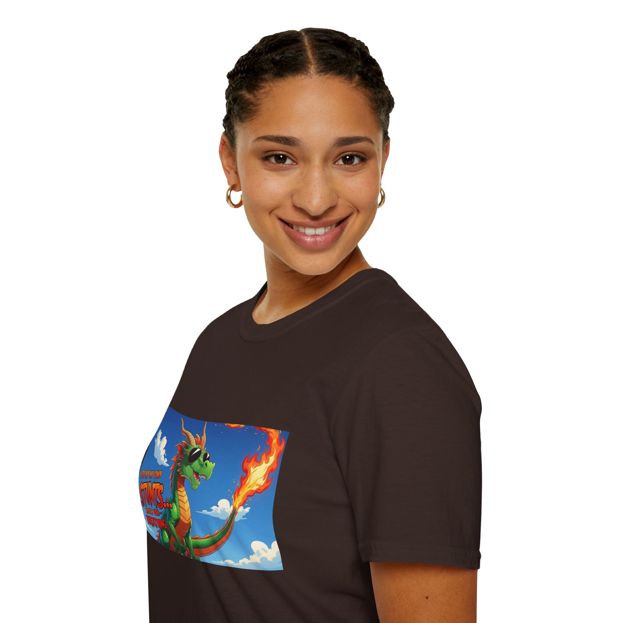 Funny Fire-Breathing Dragon T-Shirt | Fantasy Graphic Tee for Kids and Adults, Unisex Softstyle T-Shirt, Casual Wear, Game Night Apparel, [...]