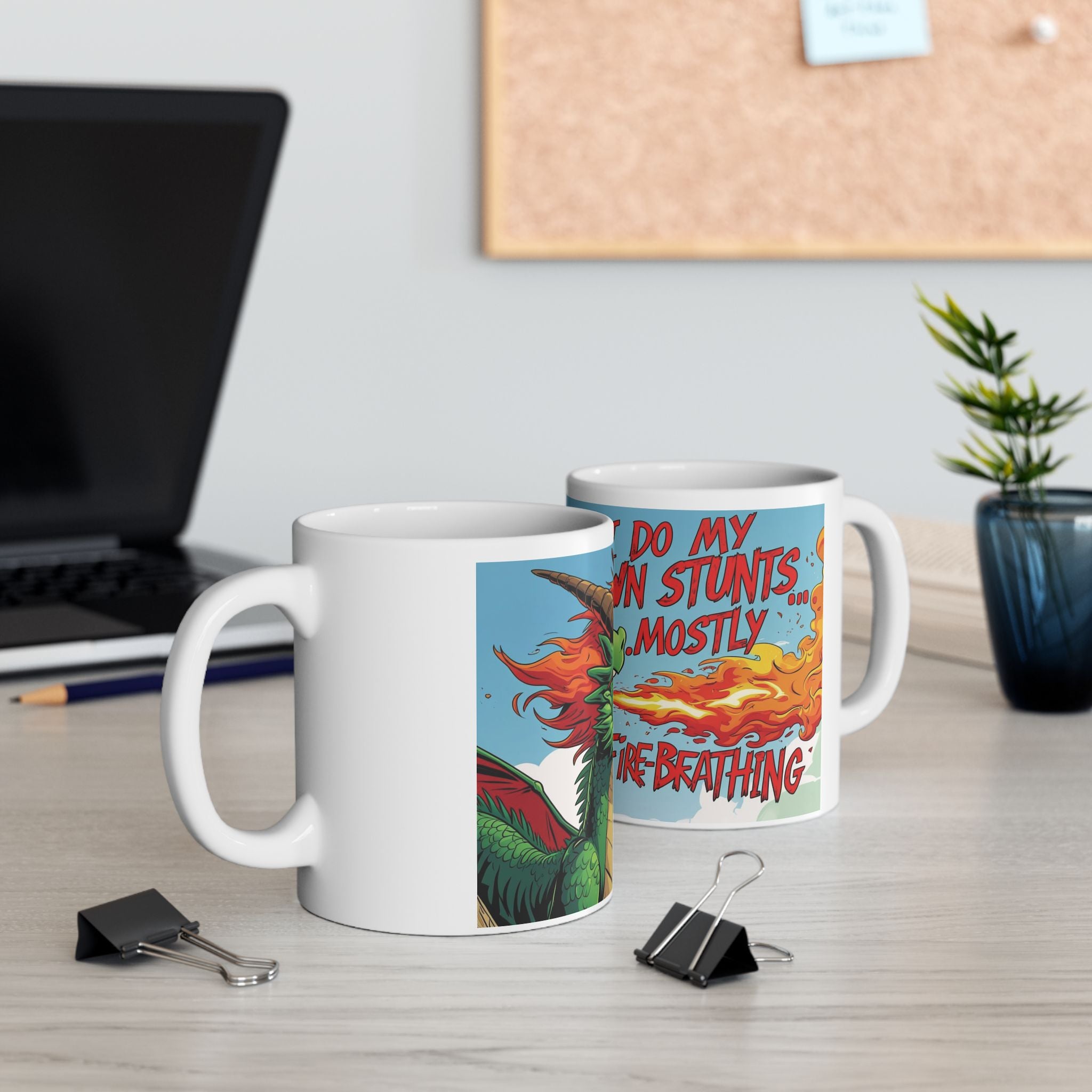 Fire-Breathing Dragon Ceramic Mug - Fun Fantasy Coffee Cup for Dragon Lovers, Fantasy Gifts, Quirky Home Decor, Birthday, Cosplay