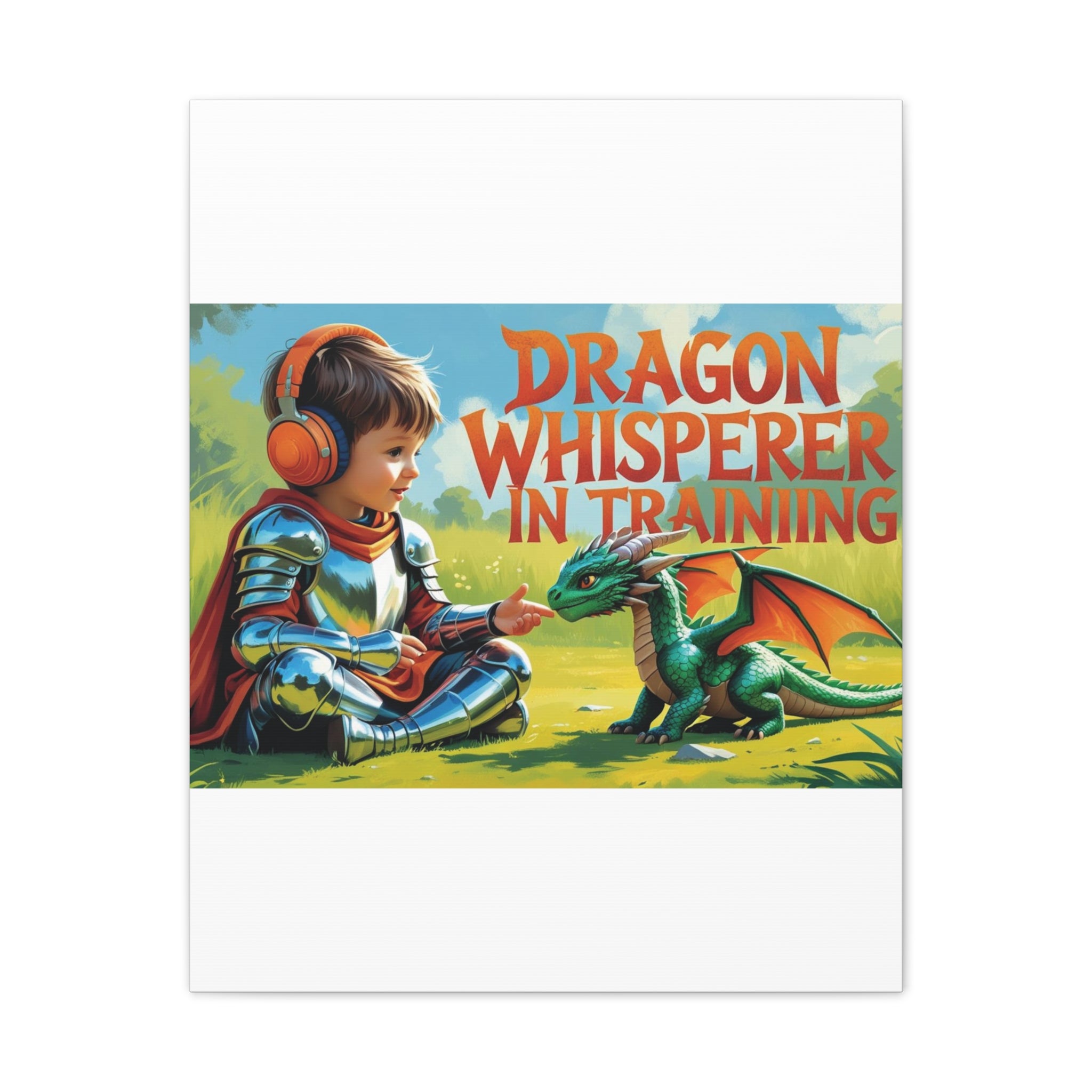 Dragon Whisperer Canvas Print, Playroom Decor, Childrens Wall Art, Fantasy Kids Room, Dragon Lover Gift, Adventure Art, Kid's Room Decor