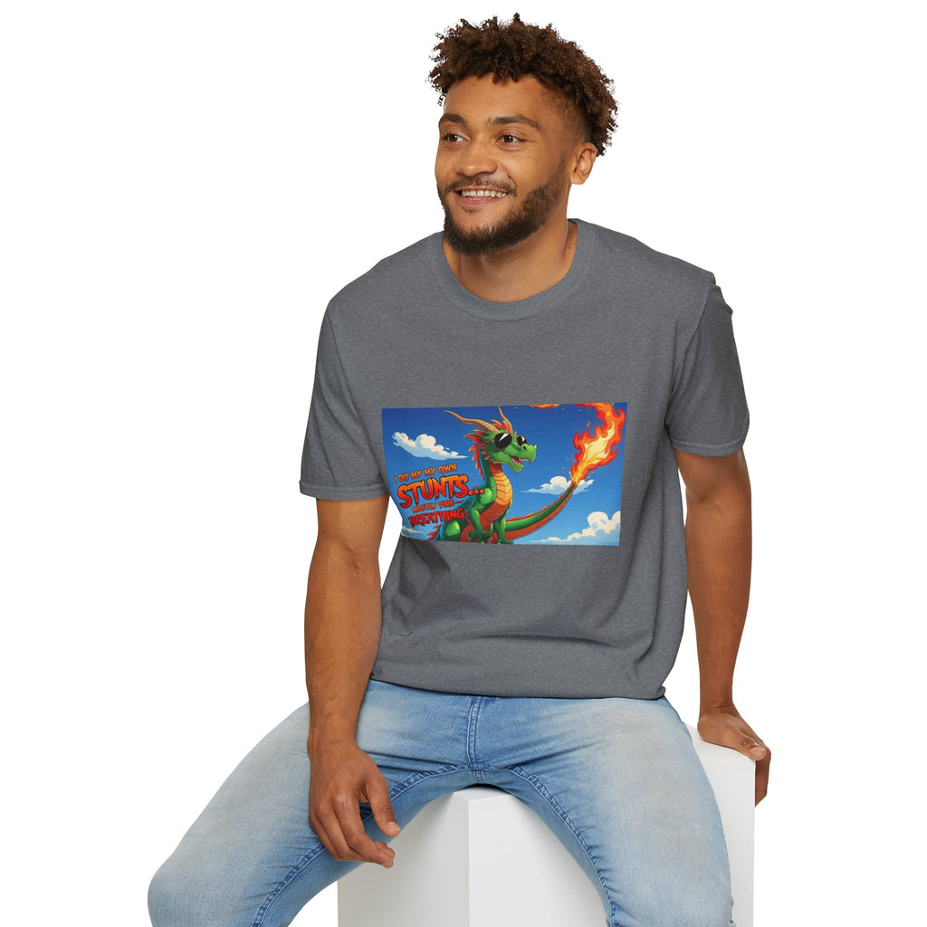 Funny Fire-Breathing Dragon T-Shirt | Fantasy Graphic Tee for Kids and Adults, Unisex Softstyle T-Shirt, Casual Wear, Game Night Apparel, [...]