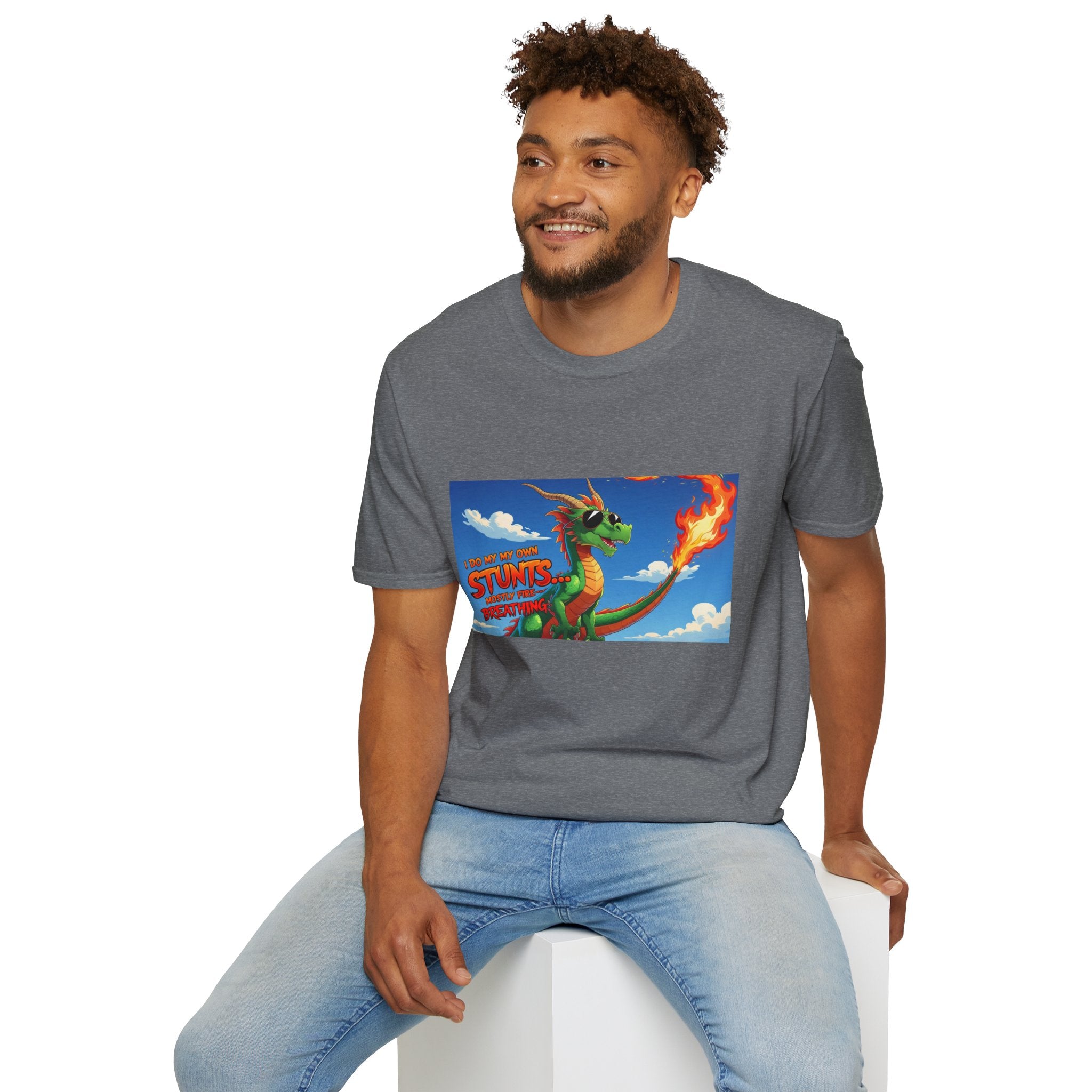 Funny Fire-Breathing Dragon T-Shirt | Fantasy Graphic Tee for Kids and Adults, Unisex Softstyle T-Shirt, Casual Wear, Game Night Apparel, [...]