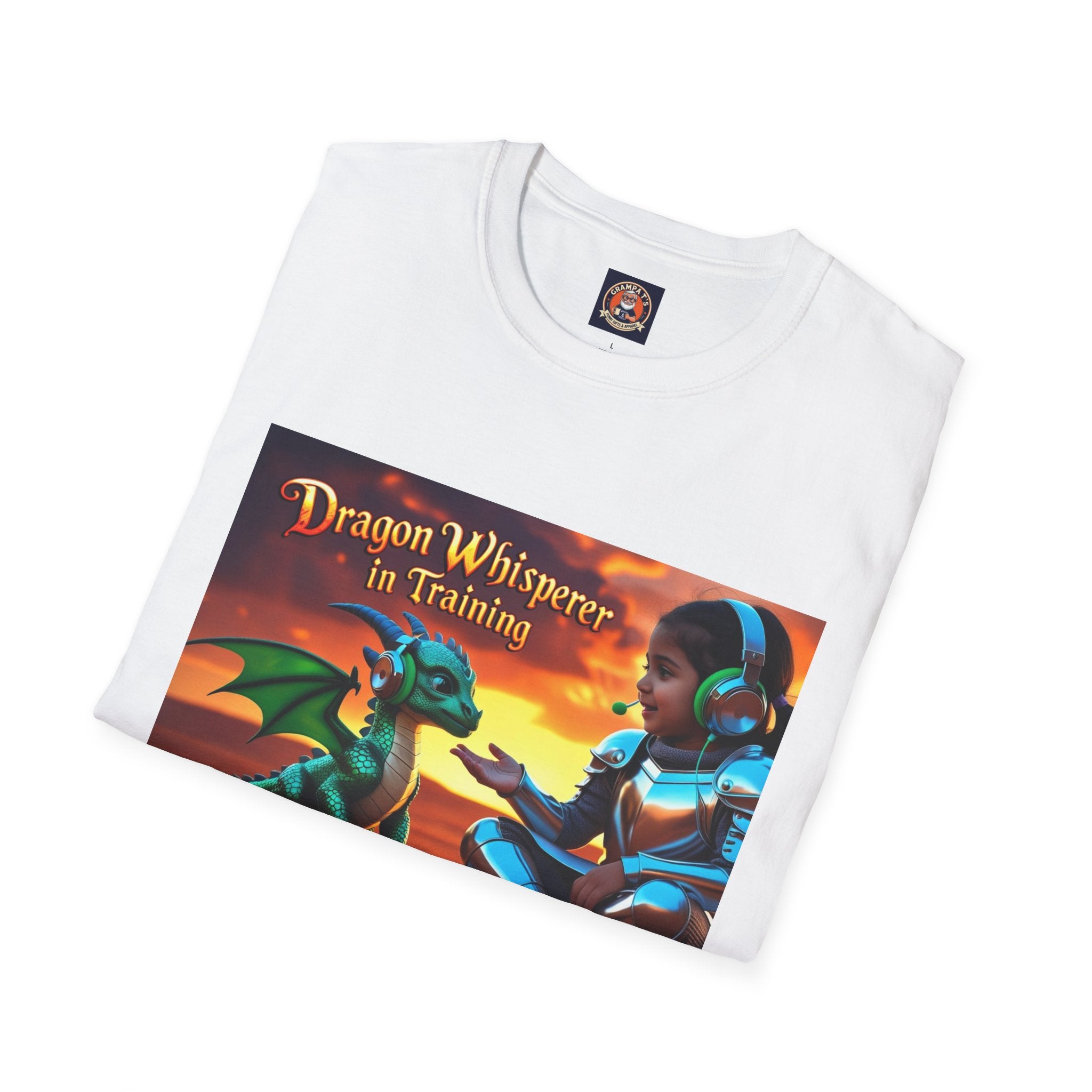 Funny Dragon Whisperer Unisex Softstyle T-Shirt | Fantasy Apparel, Gift for Dragon Lovers, Kids & Adults, Birthday Present, Magical Vibe