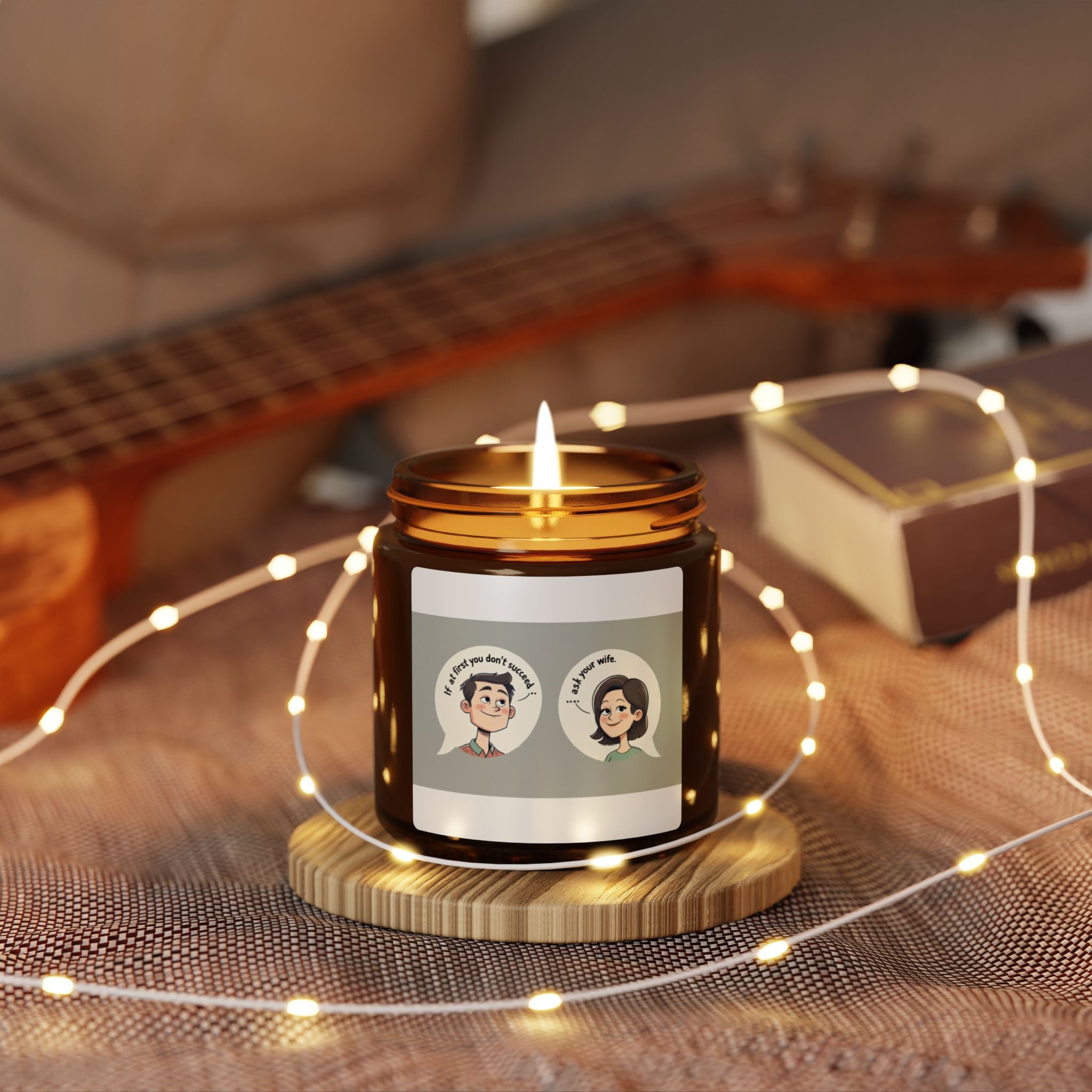 Funny Ask My Wife Scented Soy Candle - Cozy Home Decor, Gift for Her, Aromatherapy, Self-Care, Relaxation, Unique Candle Gift