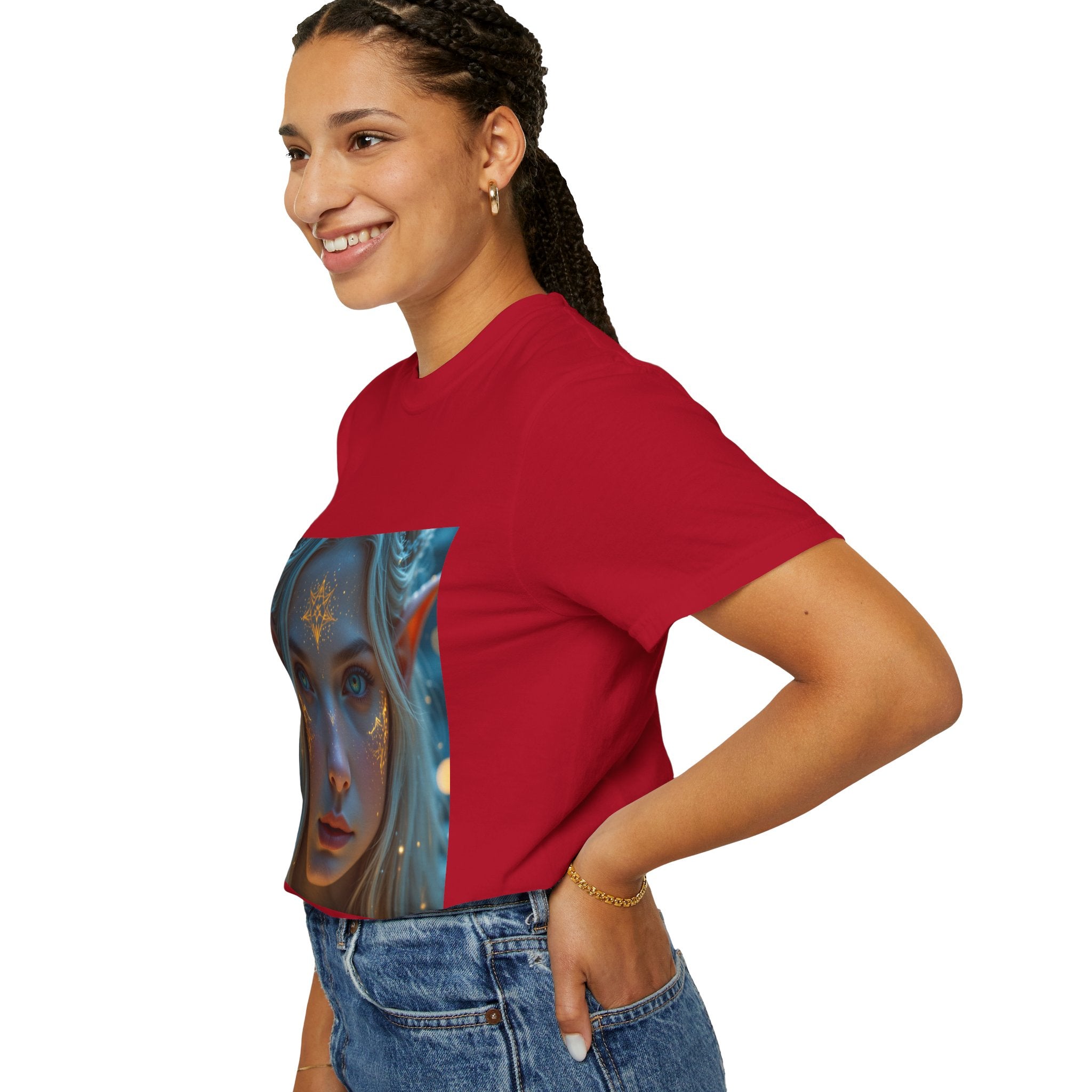 Fantasy-Inspired Elf Princess Unisex T-Shirt, Boho Style Tee for Art Lovers, Gift for Creatives, Dreamy Aesthetic Shirt, Unique Fan Merchandise