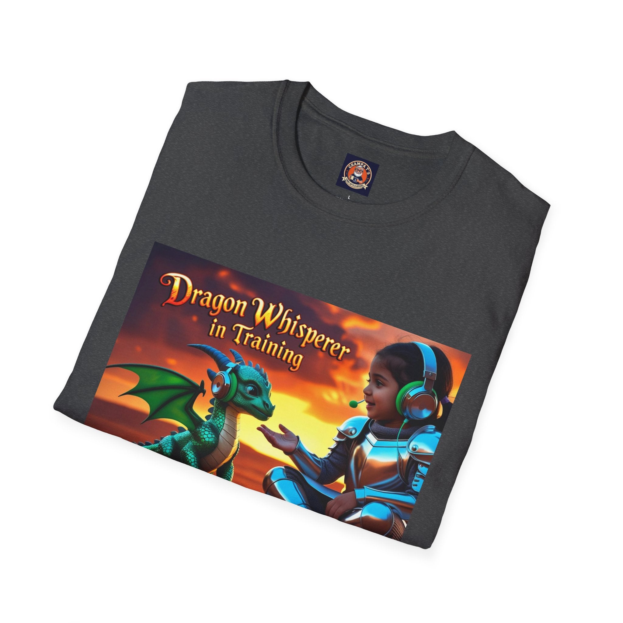 Funny Dragon Whisperer Unisex Softstyle T-Shirt | Fantasy Apparel, Gift for Dragon Lovers, Kids & Adults, Birthday Present, Magical Vibe
