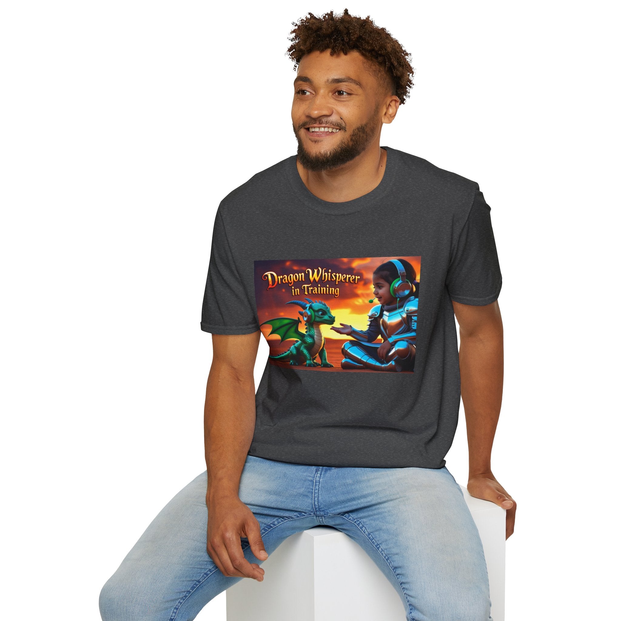 Funny Dragon Whisperer Unisex Softstyle T-Shirt | Fantasy Apparel, Gift for Dragon Lovers, Kids & Adults, Birthday Present, Magical Vibe